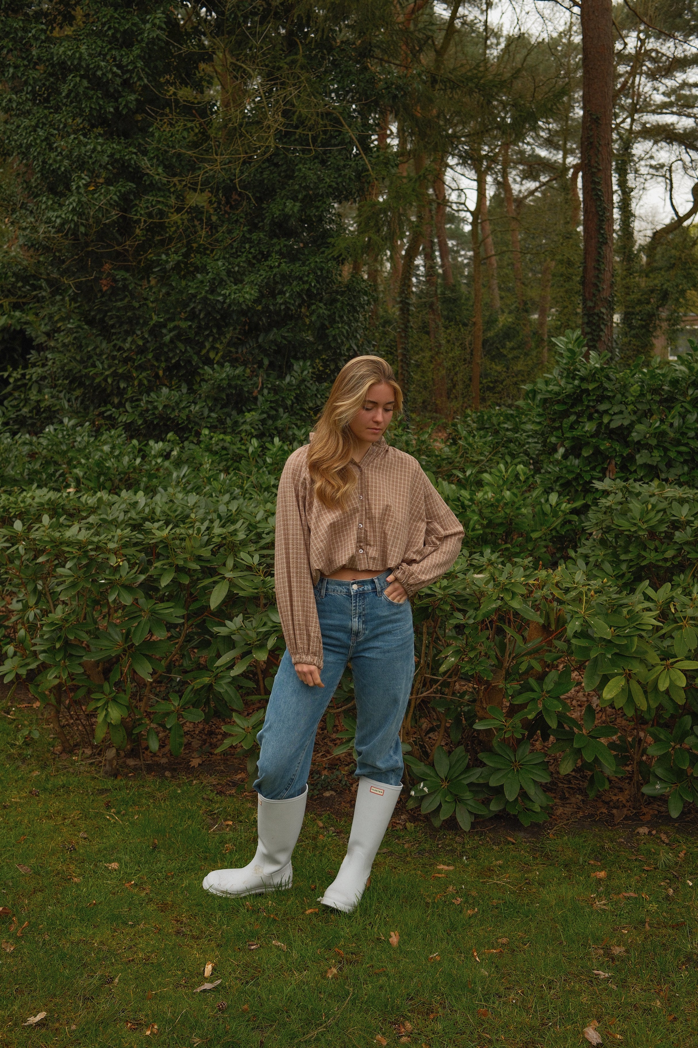 AMÉLIE CHECKED BLOUSE HAZELNUT