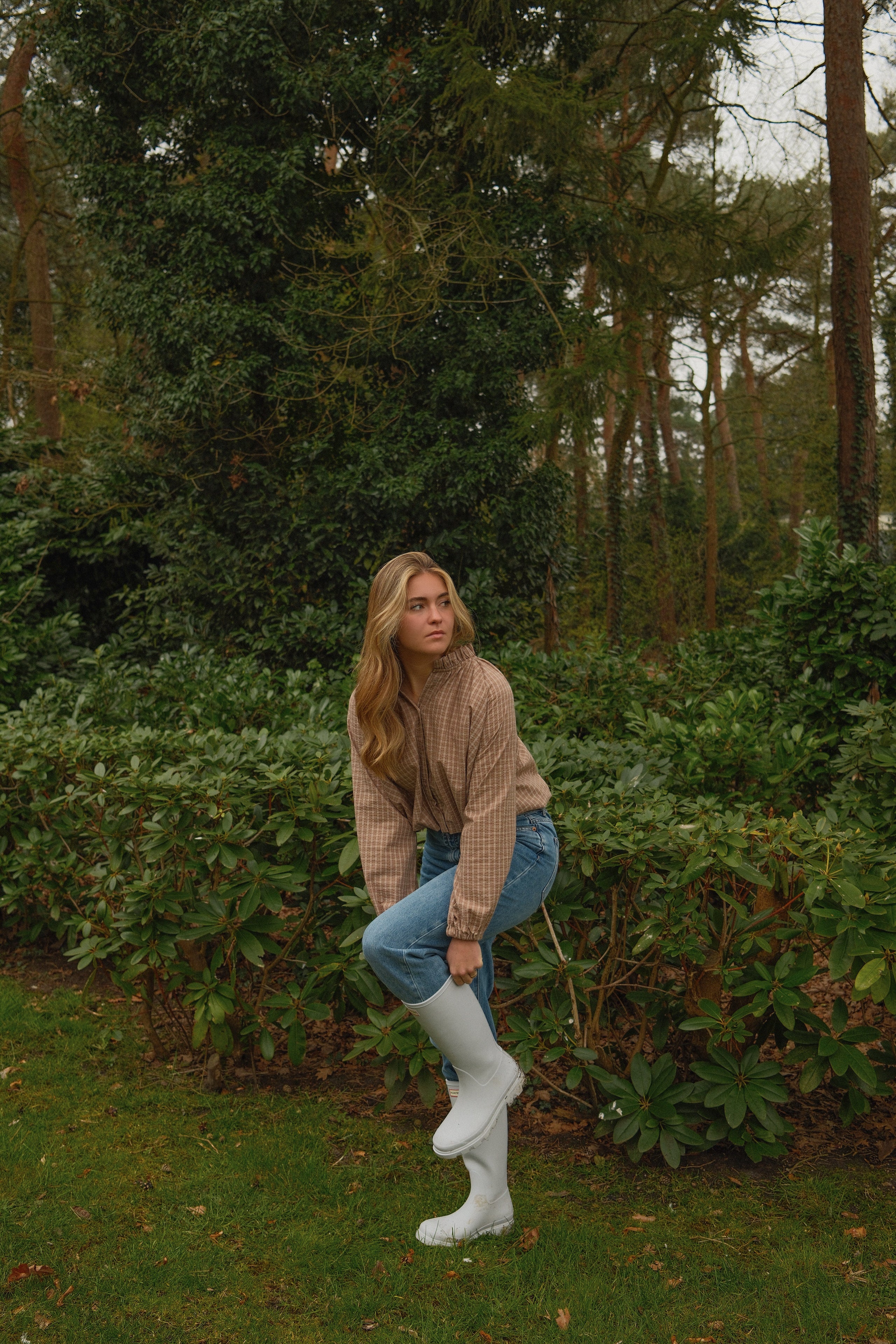 AMÉLIE CHECKED BLOUSE HAZELNUT