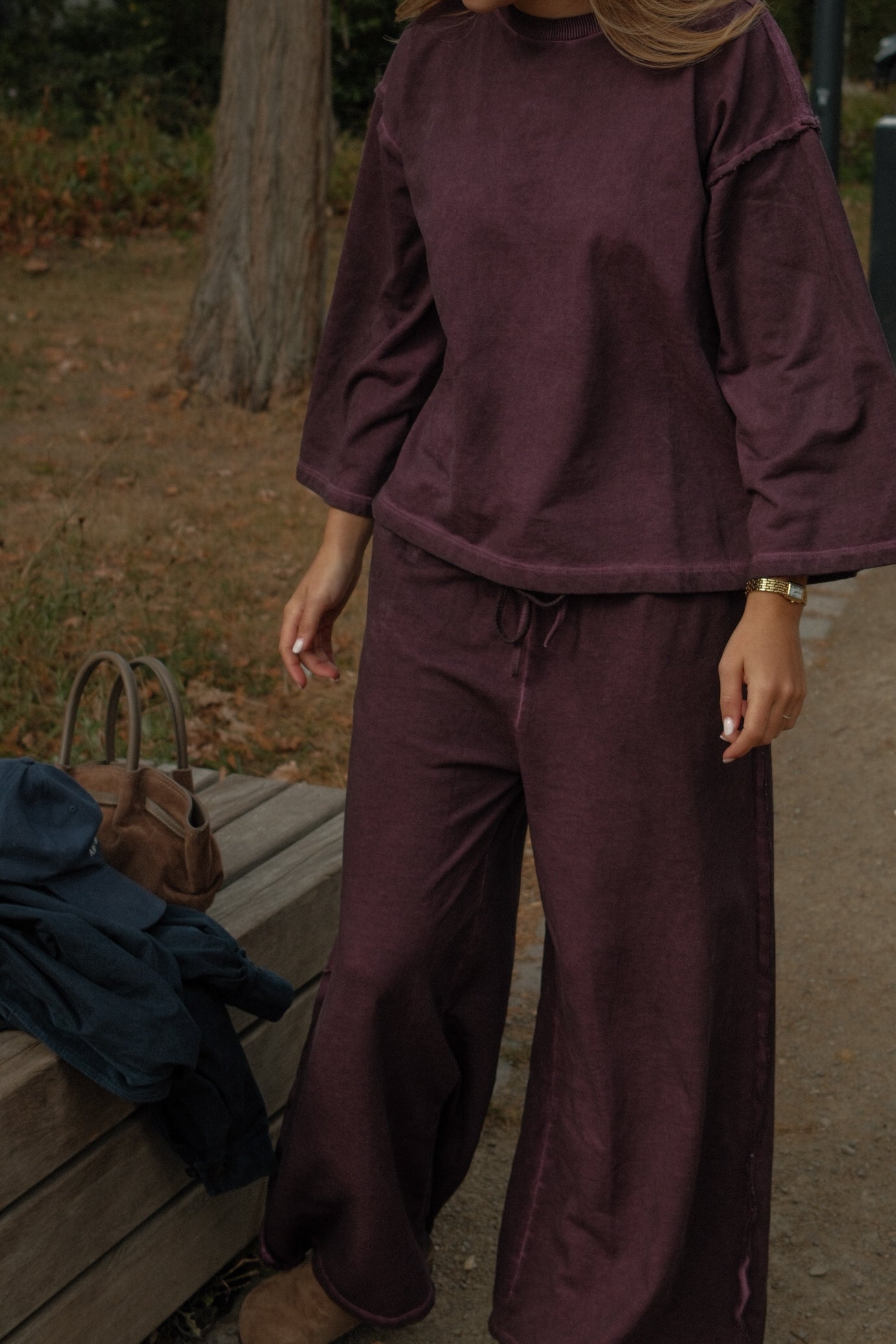 VINTAGE WASHED PANTS PURPLE (SET)