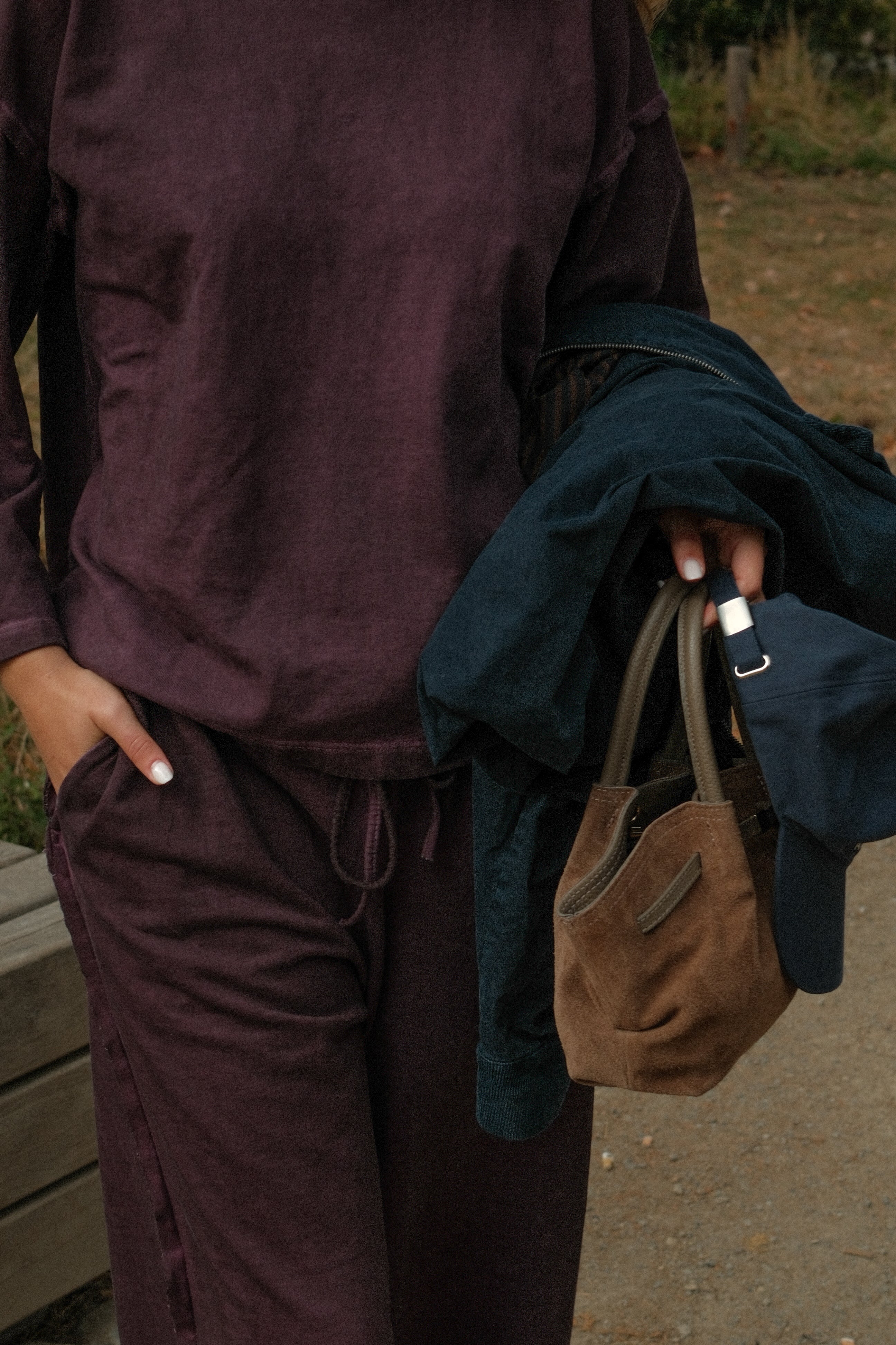 VINTAGE WASHED PANTS PURPLE (SET)