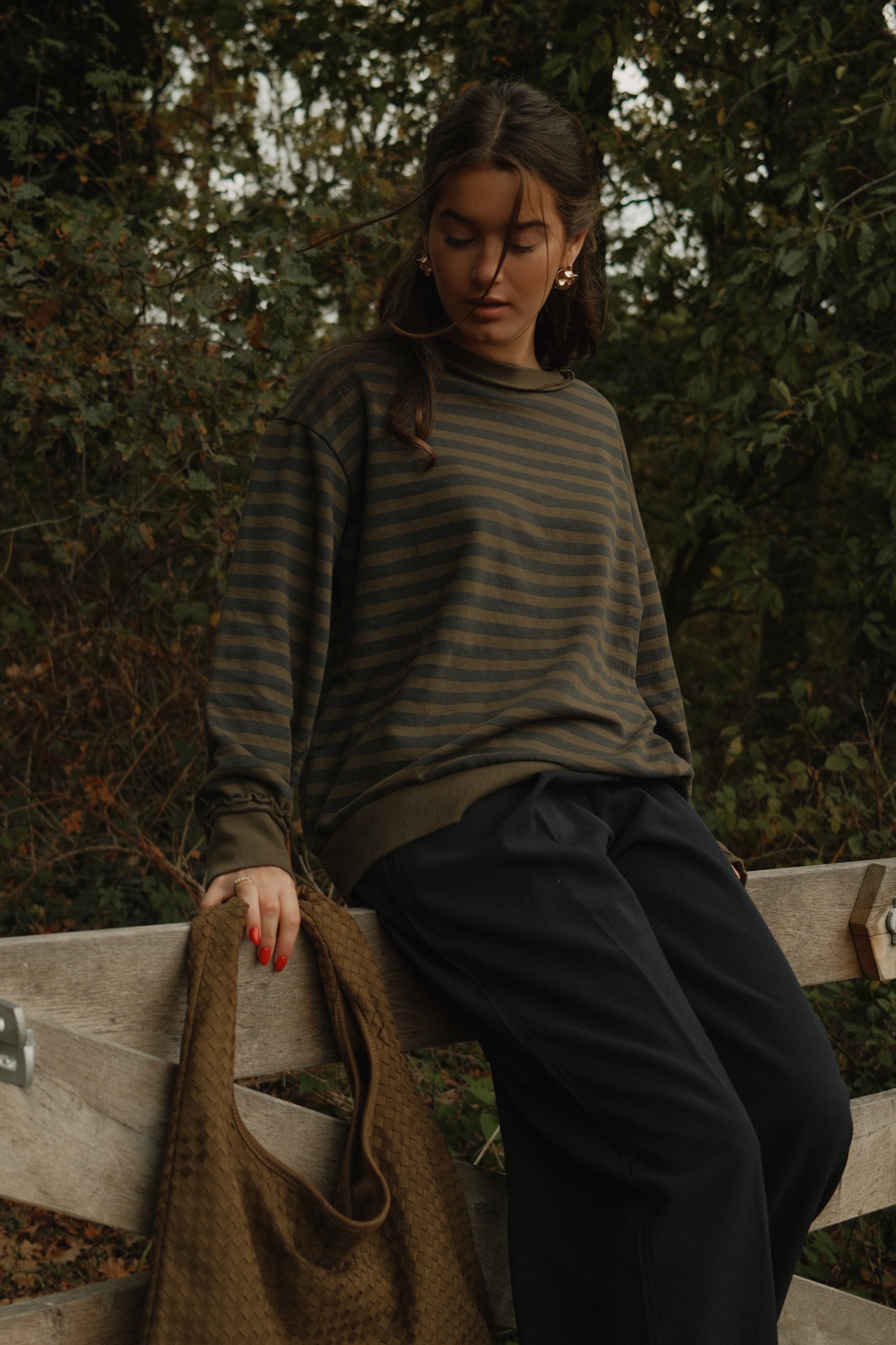 THE RETRO STRIPE SWEATER GREEN