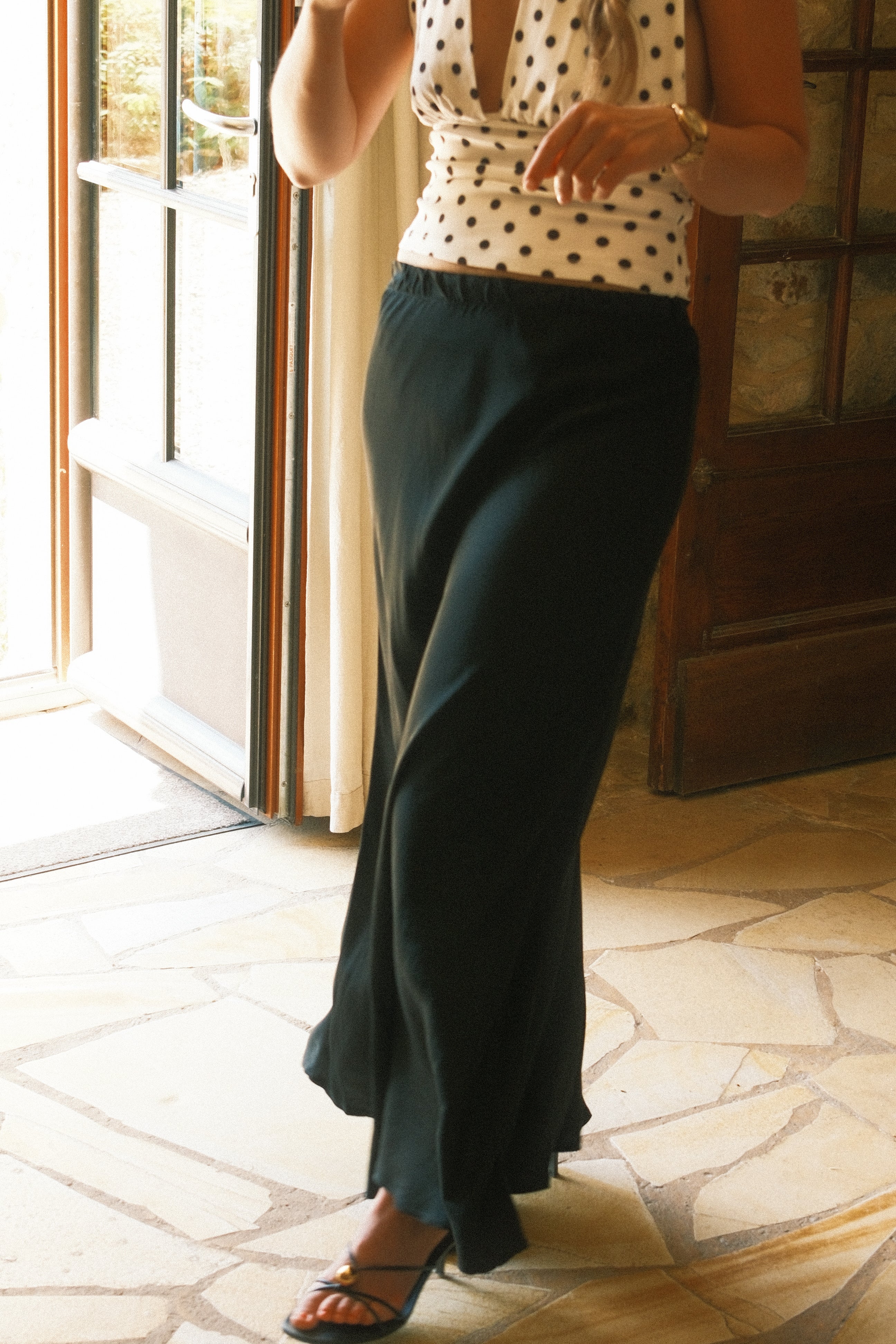 MAGGY SILK SKIRT BLACK