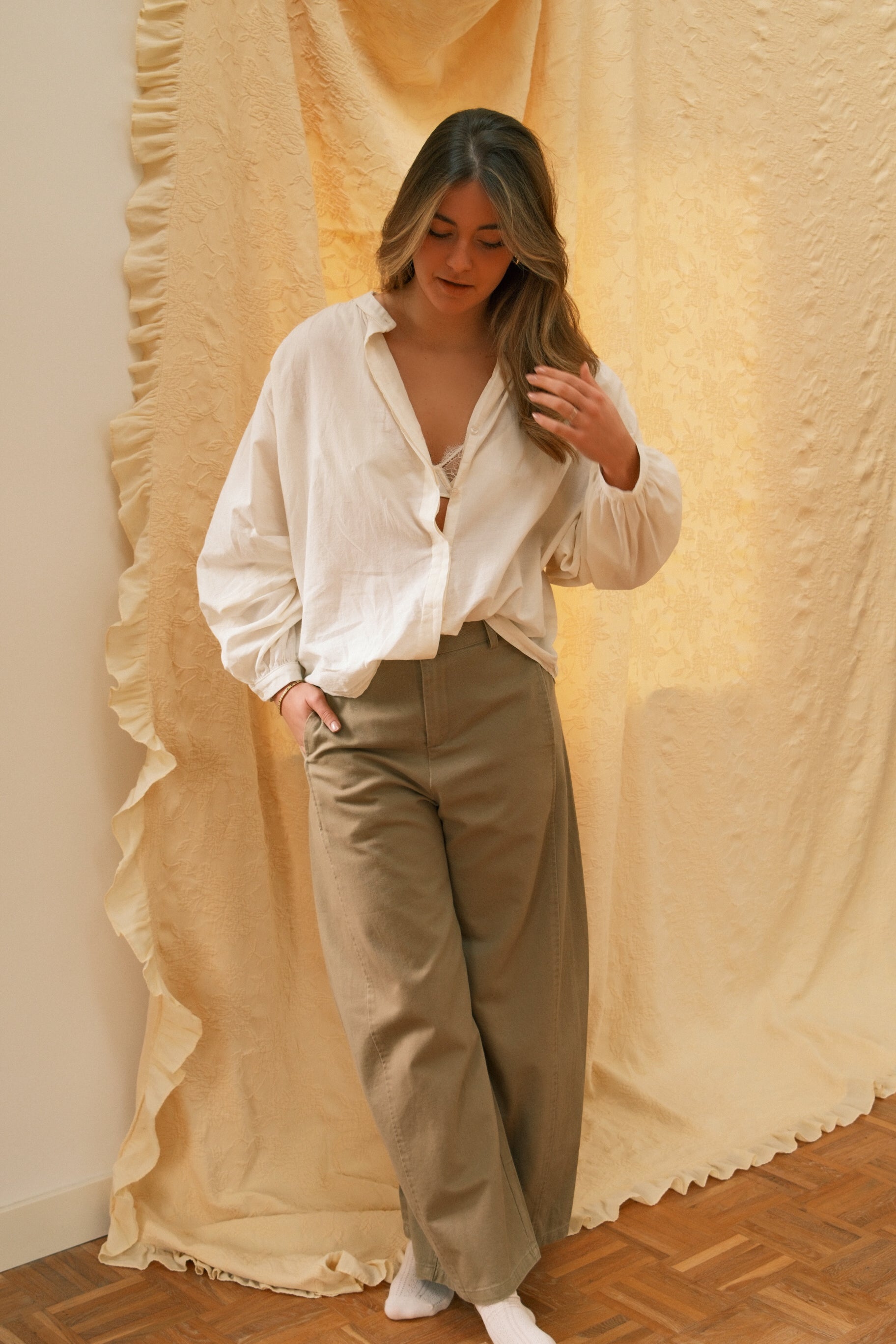 COTTON BALLOON PANTS TAUPE