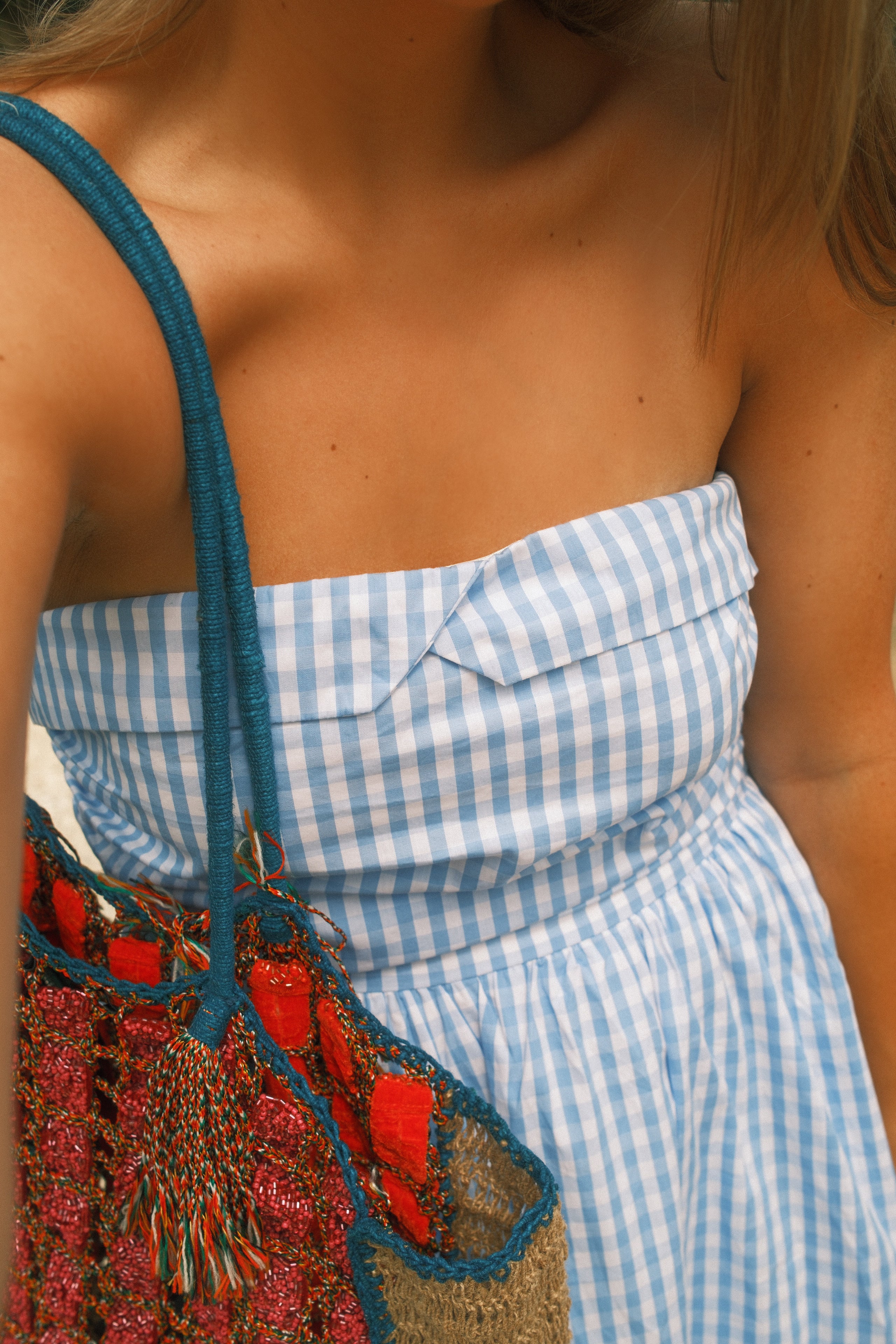 BLOCKED HOLLY DRESS BLUE