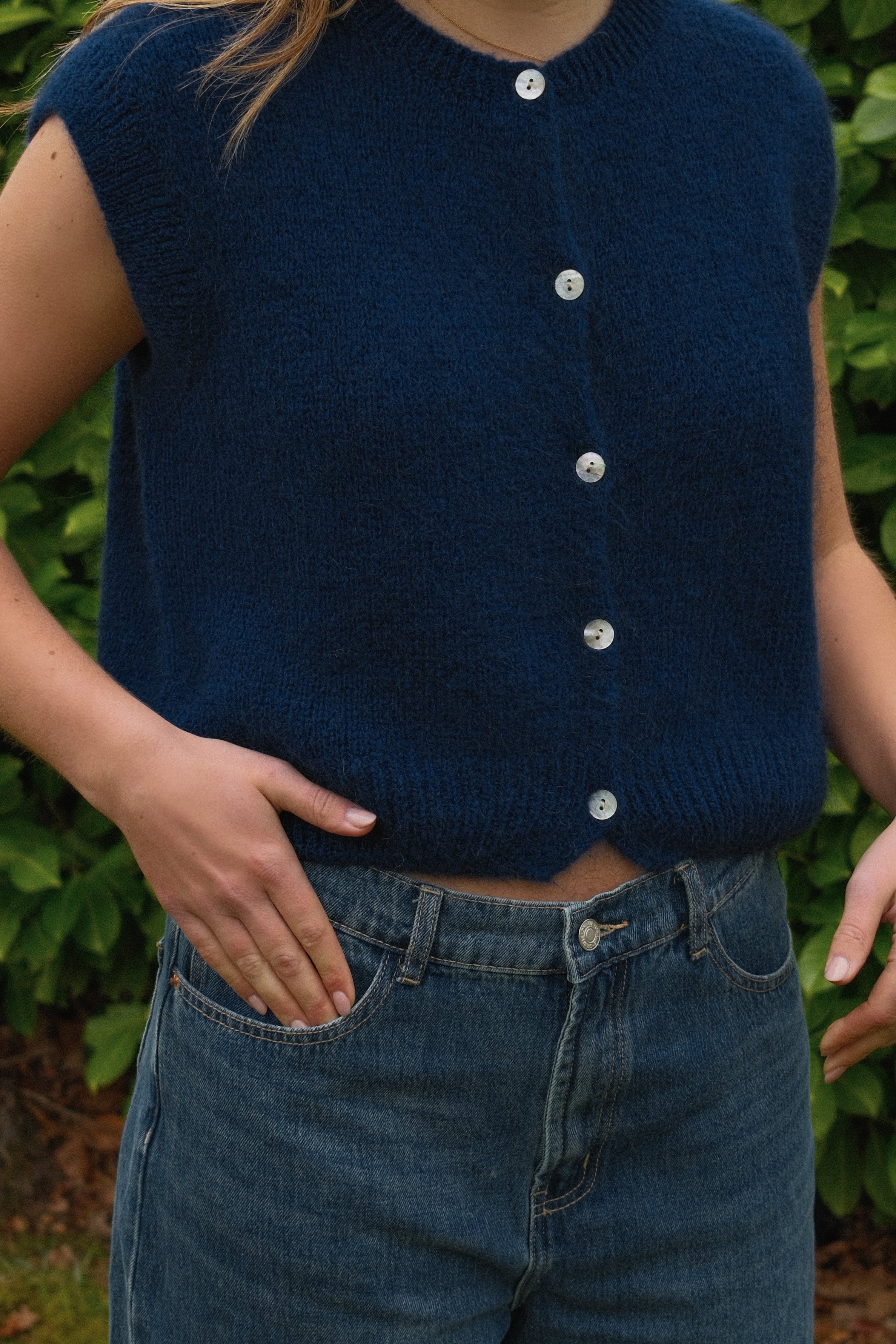 MOHAIR MEGGY GILET NAVY