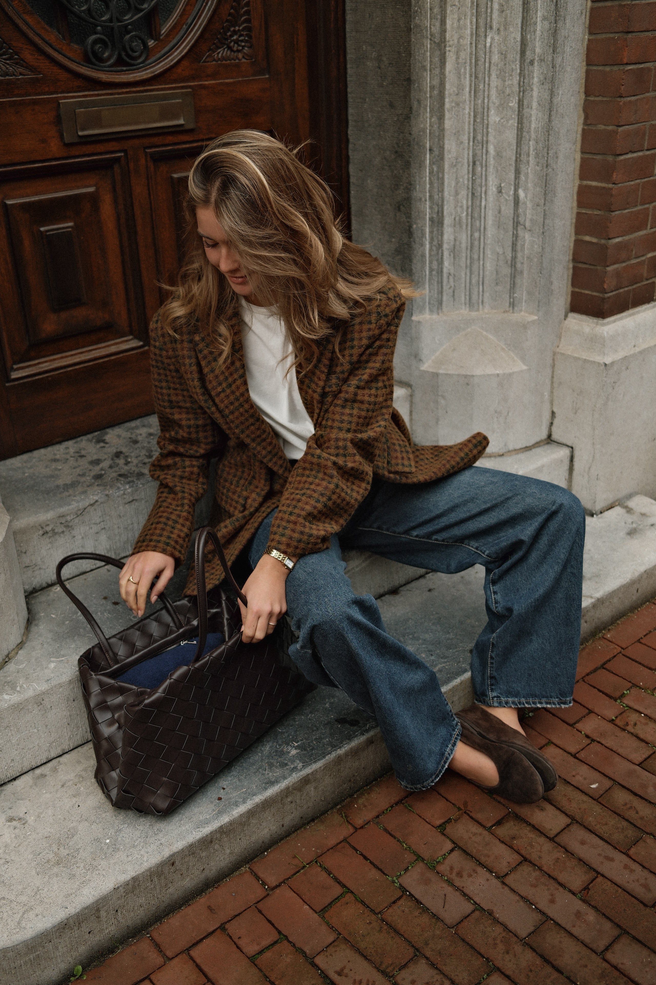 OVERSIZED CHECKED WOOLMIX BLAZER