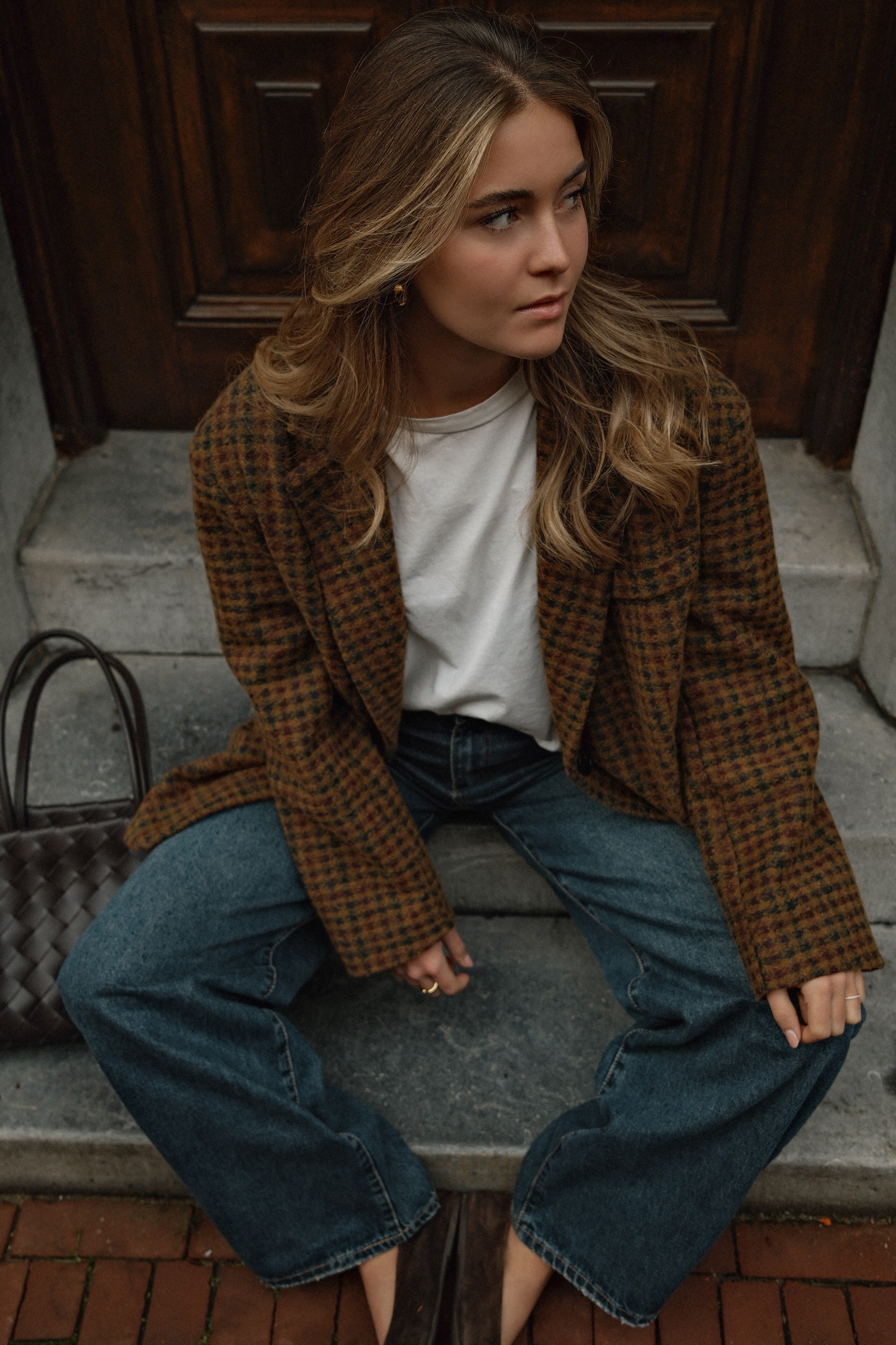 OVERSIZED CHECKED WOOLMIX BLAZER