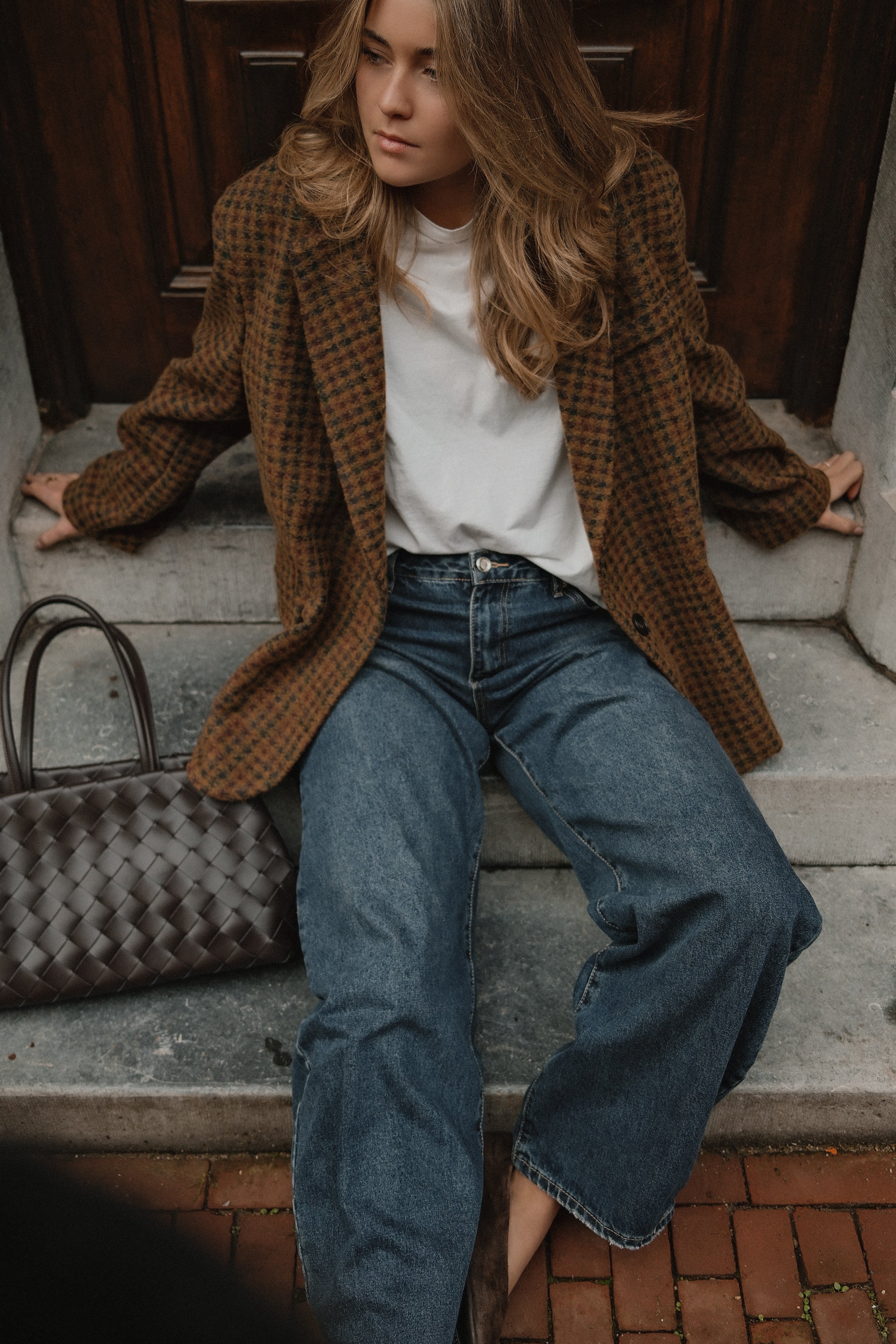 OVERSIZED CHECKED WOOLMIX BLAZER