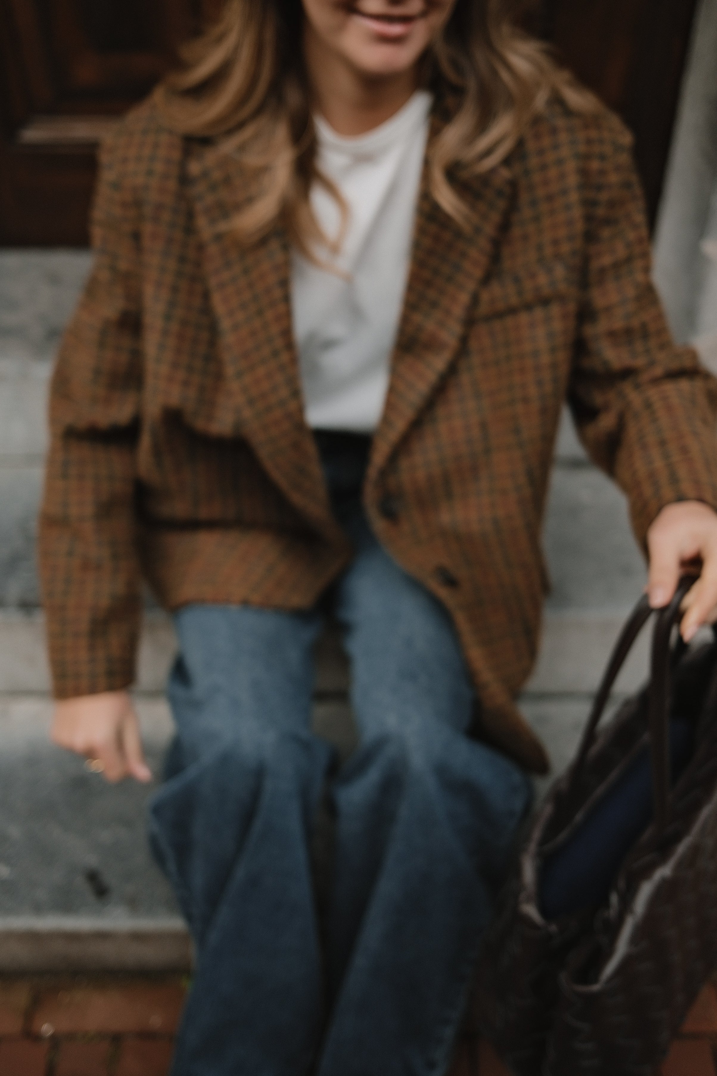 OVERSIZED CHECKED WOOLMIX BLAZER