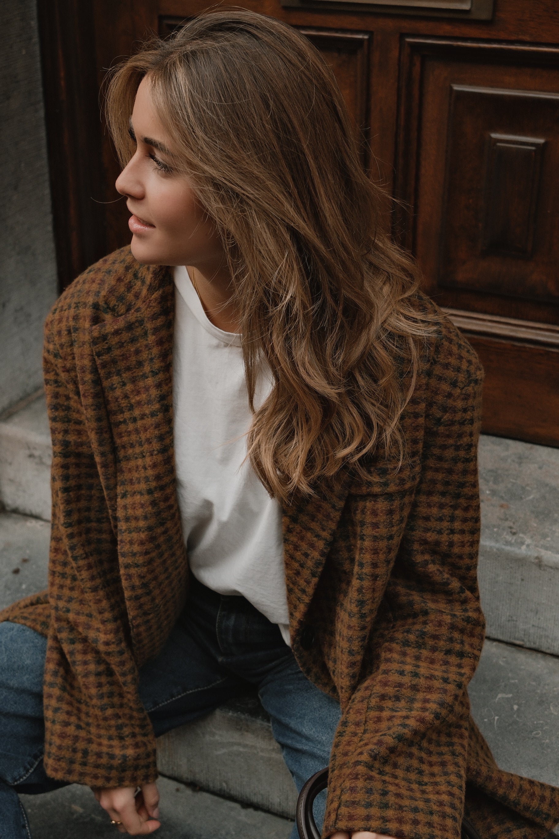 OVERSIZED CHECKED WOOLMIX BLAZER