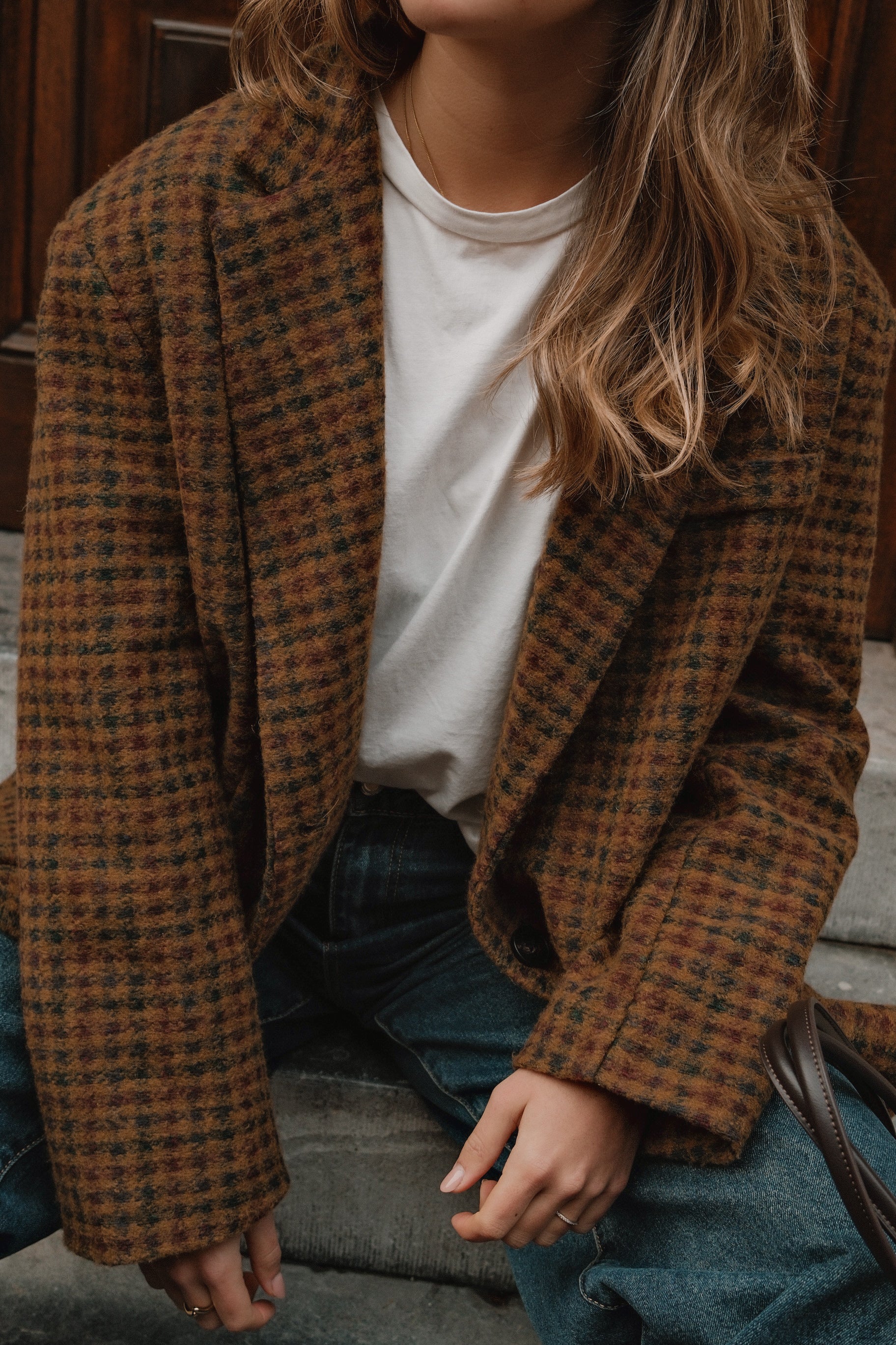 OVERSIZED CHECKED WOOLMIX BLAZER