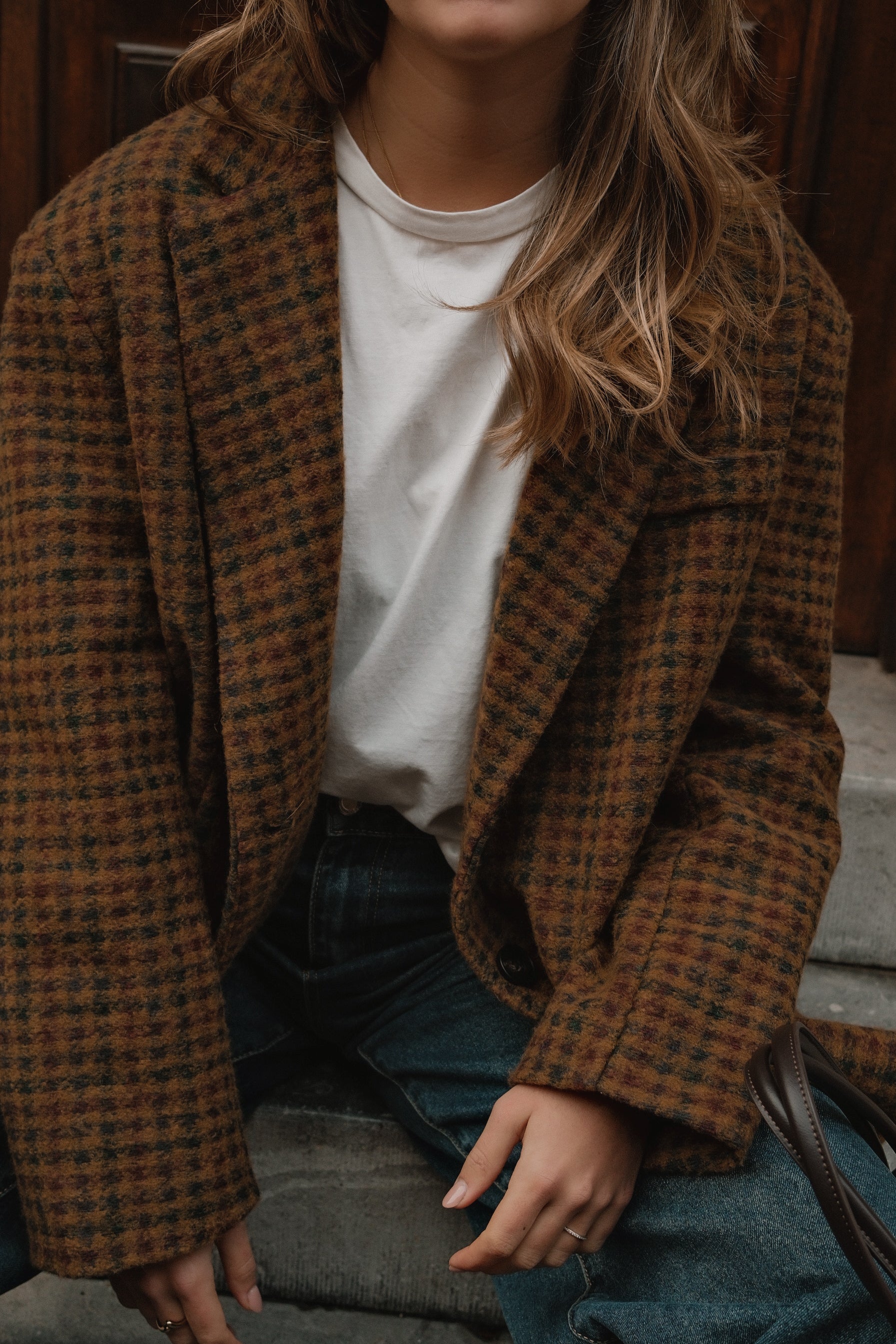 OVERSIZED CHECKED WOOLMIX BLAZER