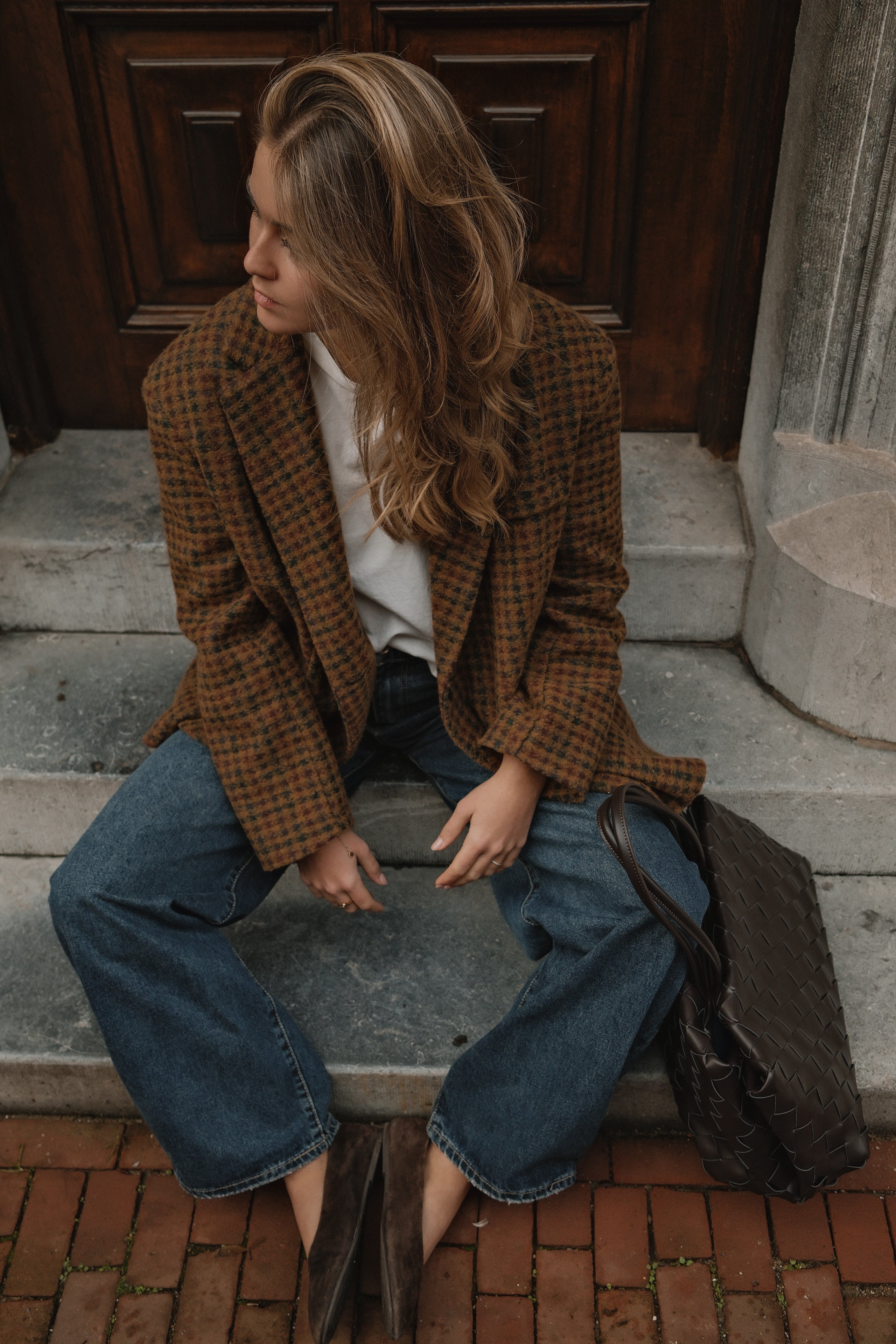 OVERSIZED CHECKED WOOLMIX BLAZER