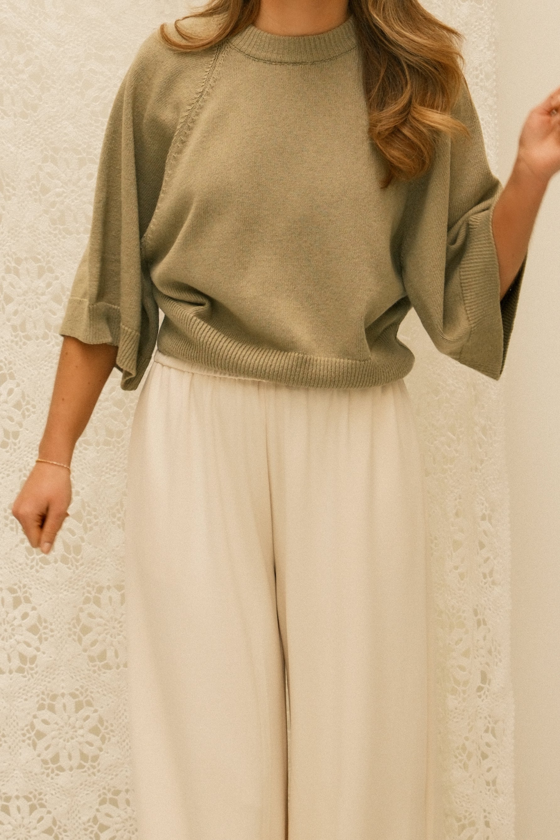 THE COTTON SAAR KNIT OLIVE GREEN