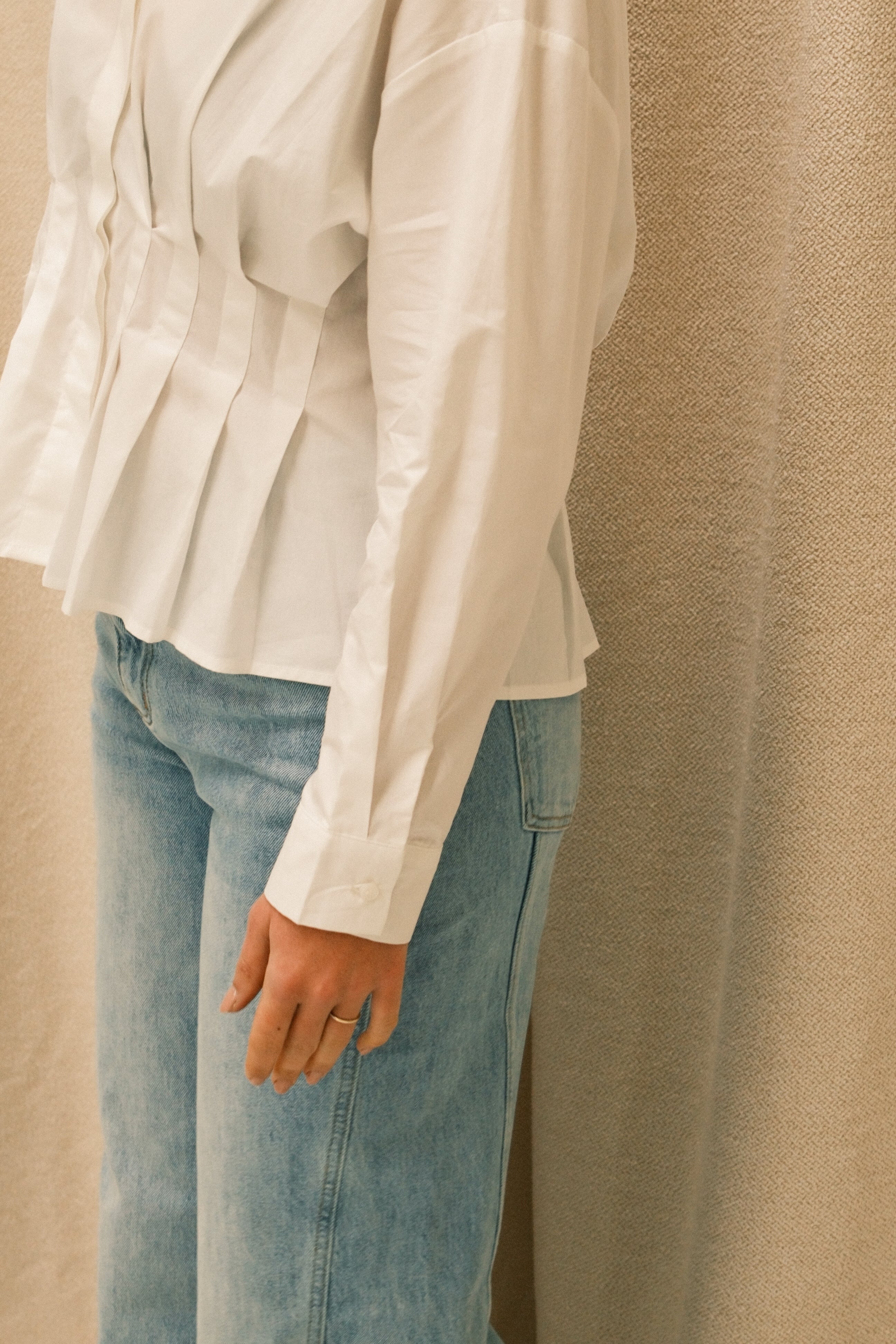 TAILORED COTTON BLOUSE WHITE