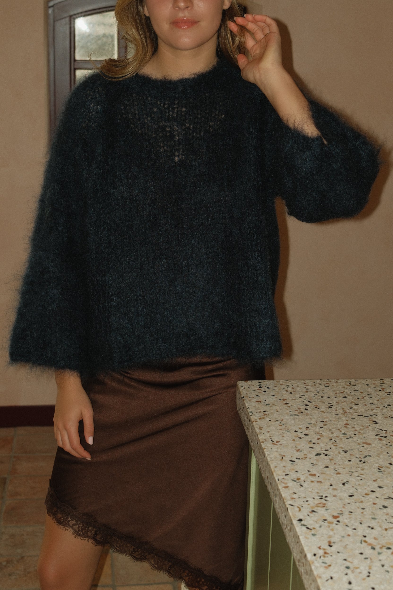 THE MOHAIR CLOUD KNIT NAVY