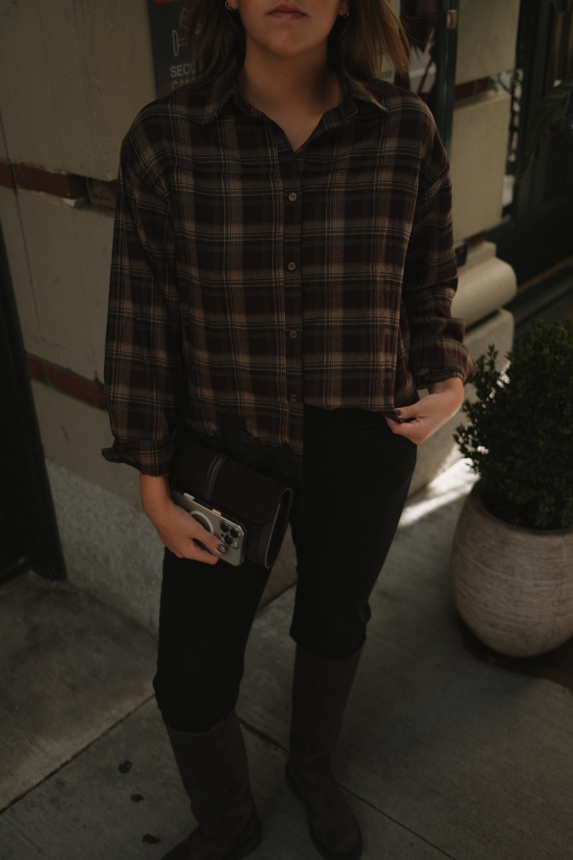 HARLEM CHECKED SHIRT BROWN
