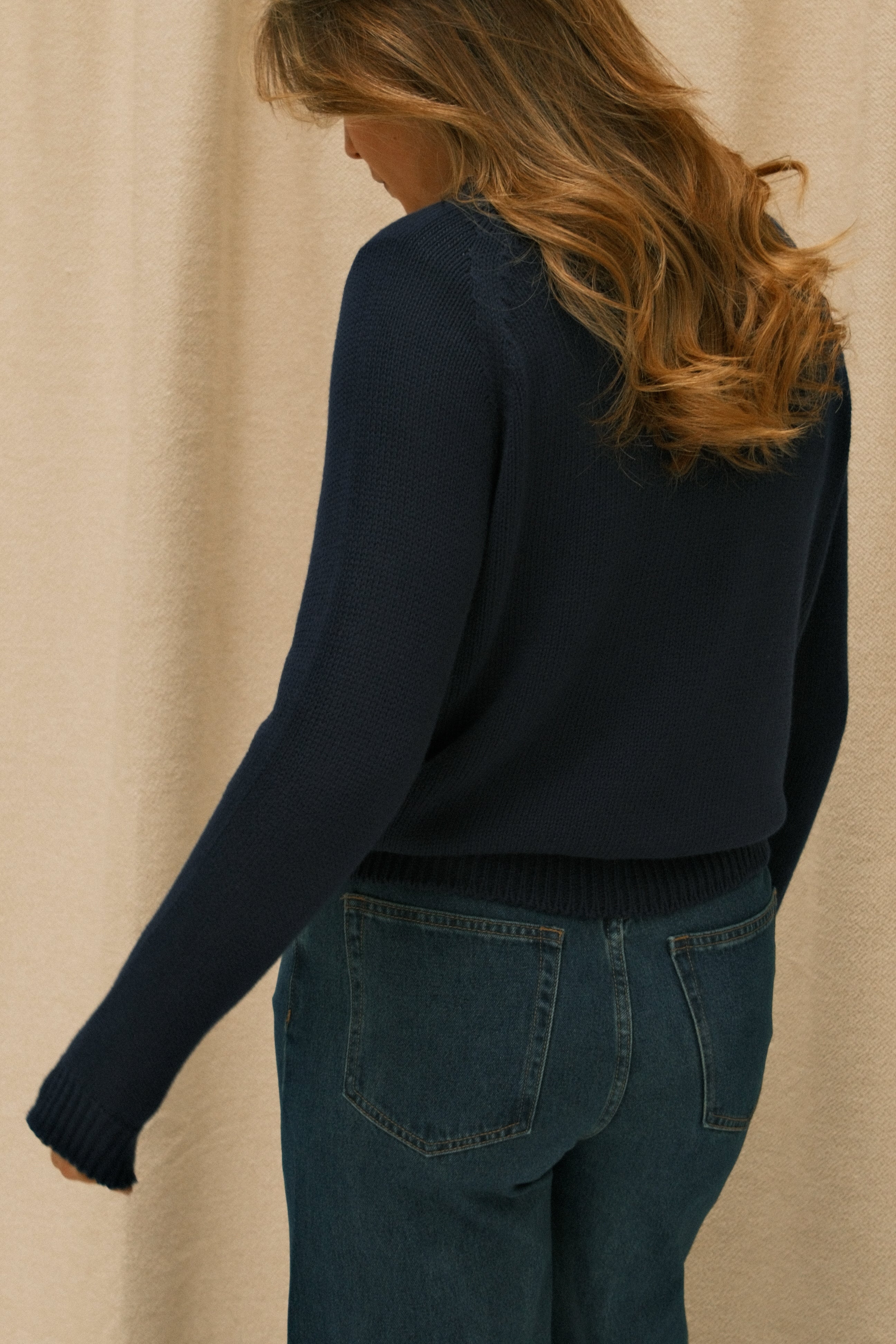 COTTON TESS CARDIGAN NAVY