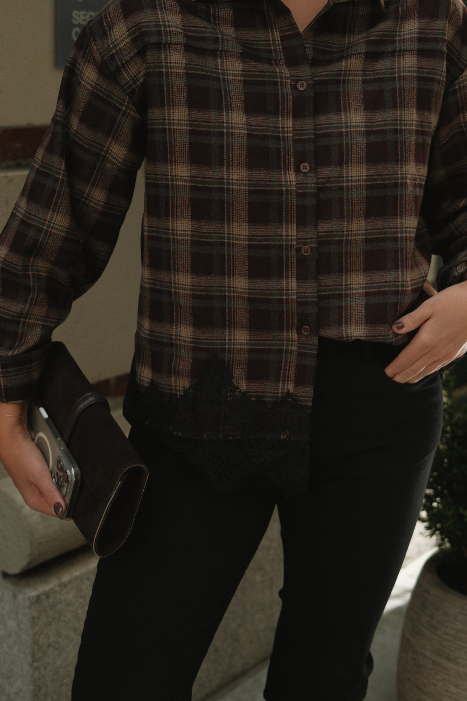 HARLEM CHECKED SHIRT BROWN