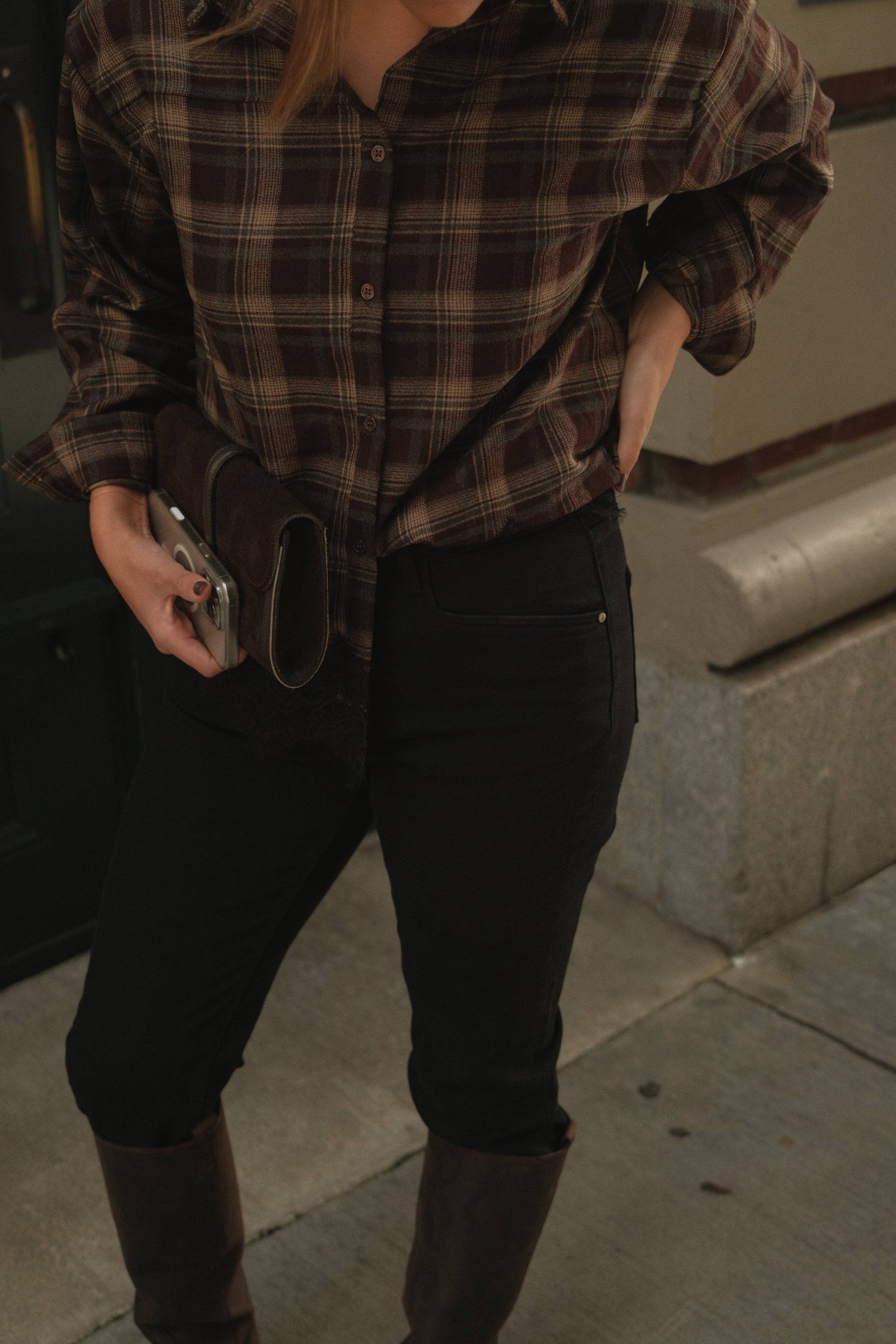 HARLEM CHECKED SHIRT BROWN