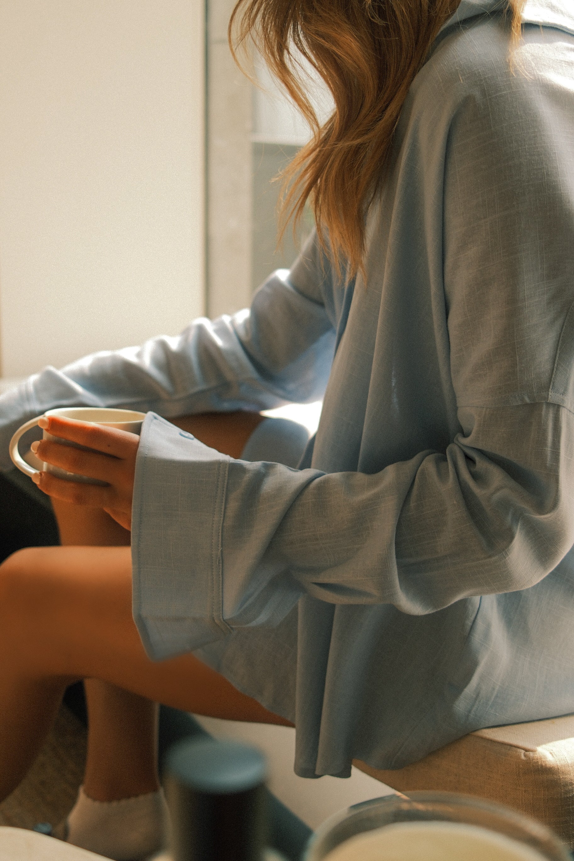 OVERSIZED LINNEN MOLLY SHIRT LIGHT BLUE