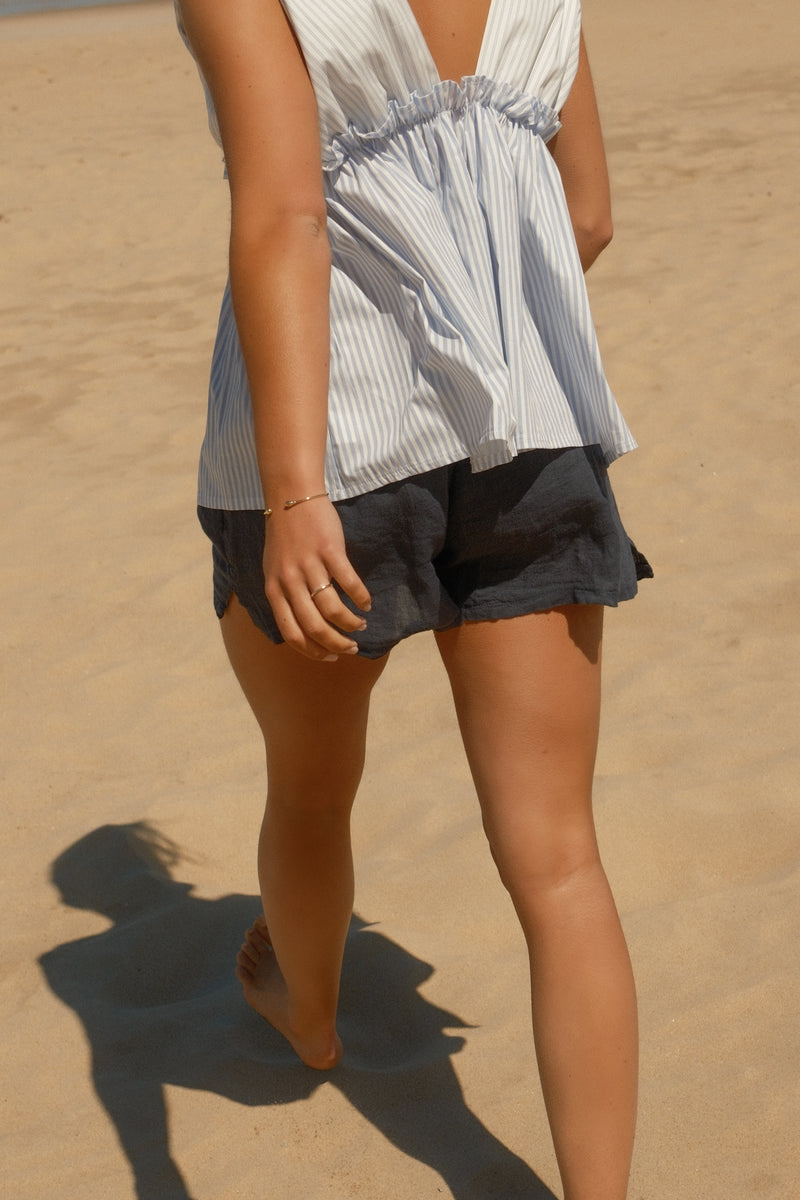 MIA STRIPED TOP BLUE