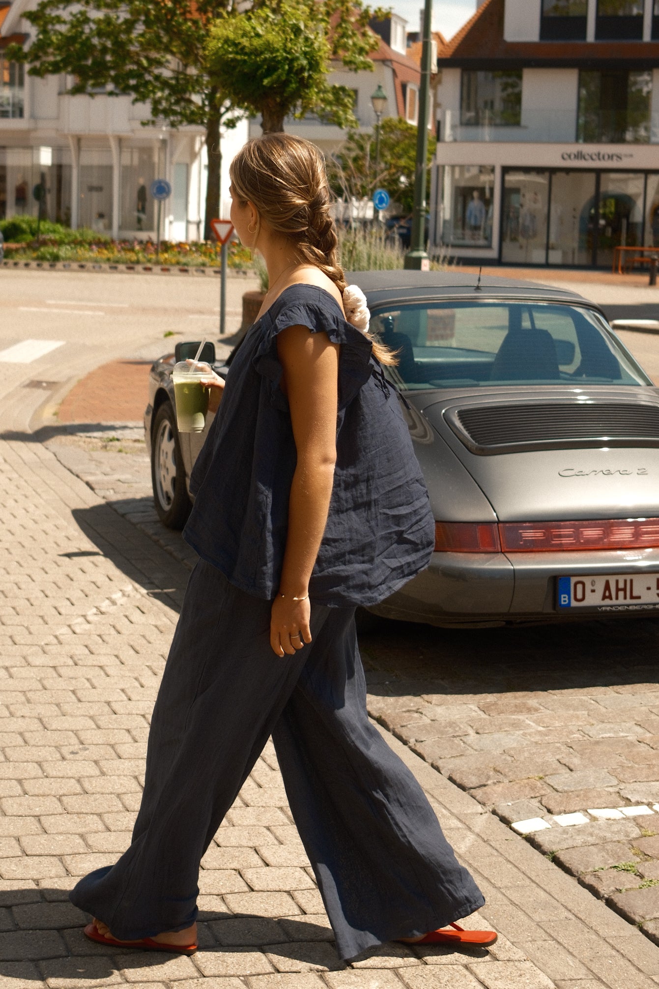 LINNEN JENNY TOP NAVY