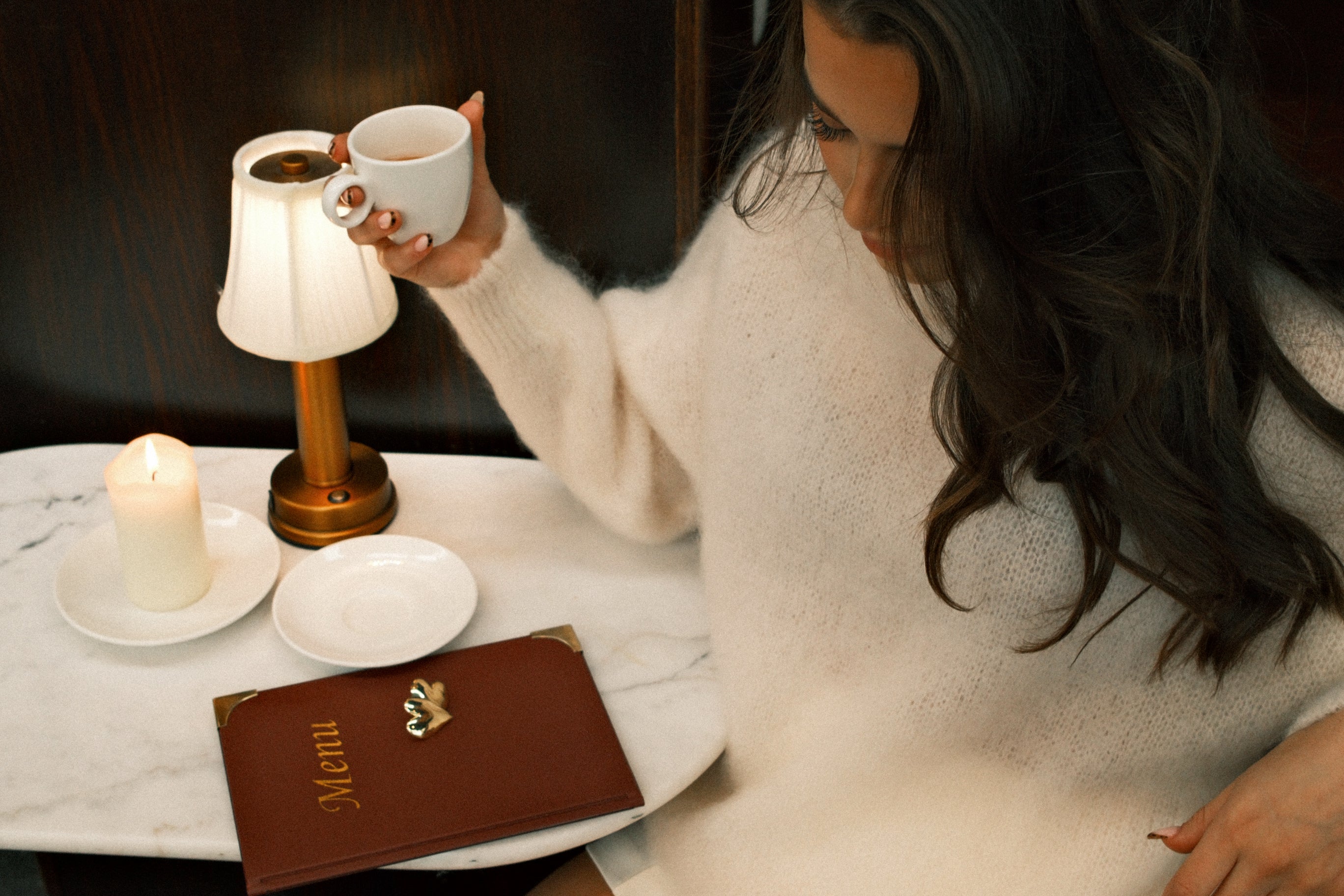 MOHAIR COL KNIT BEIGE