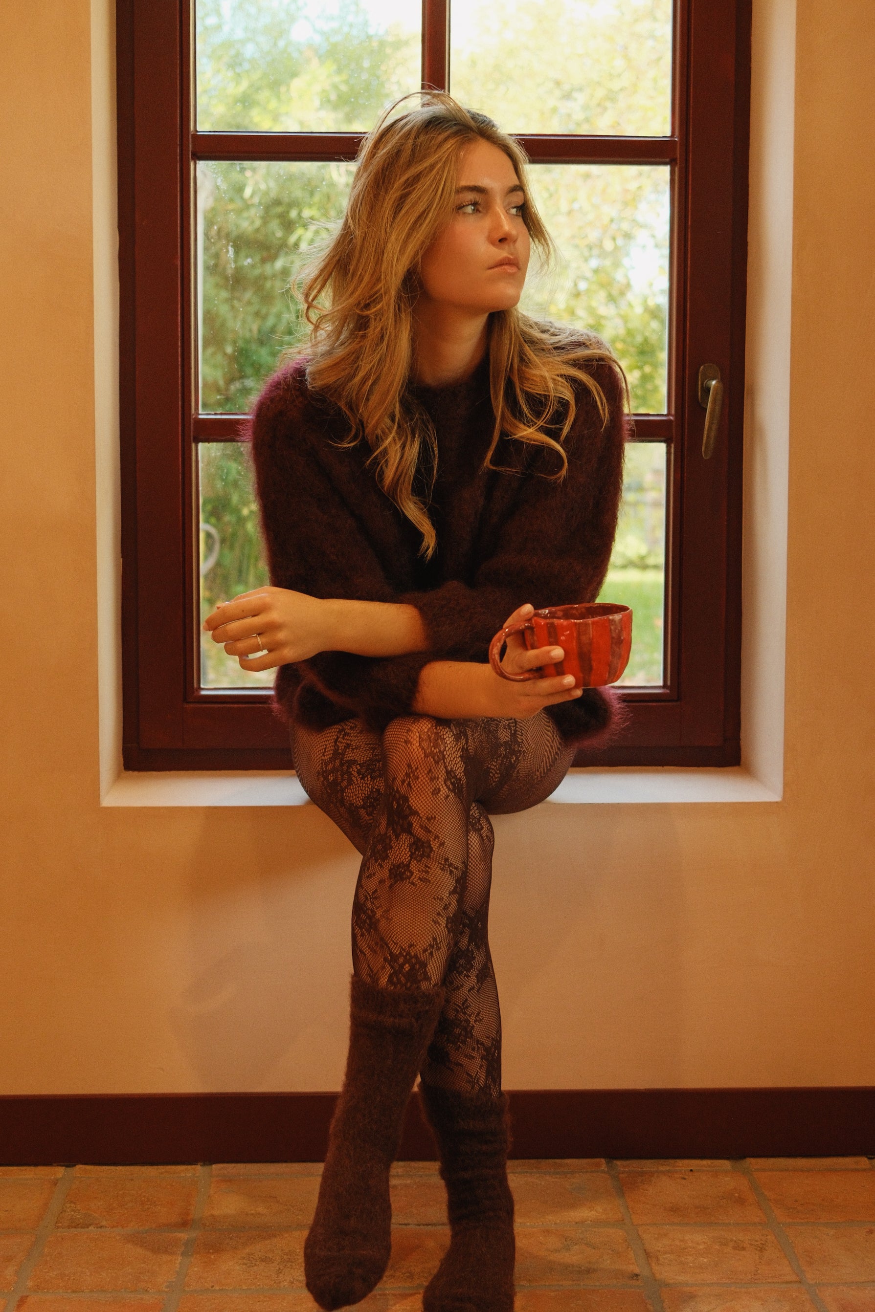 THE MOHAIR CLOUD KNIT BORDEAUX