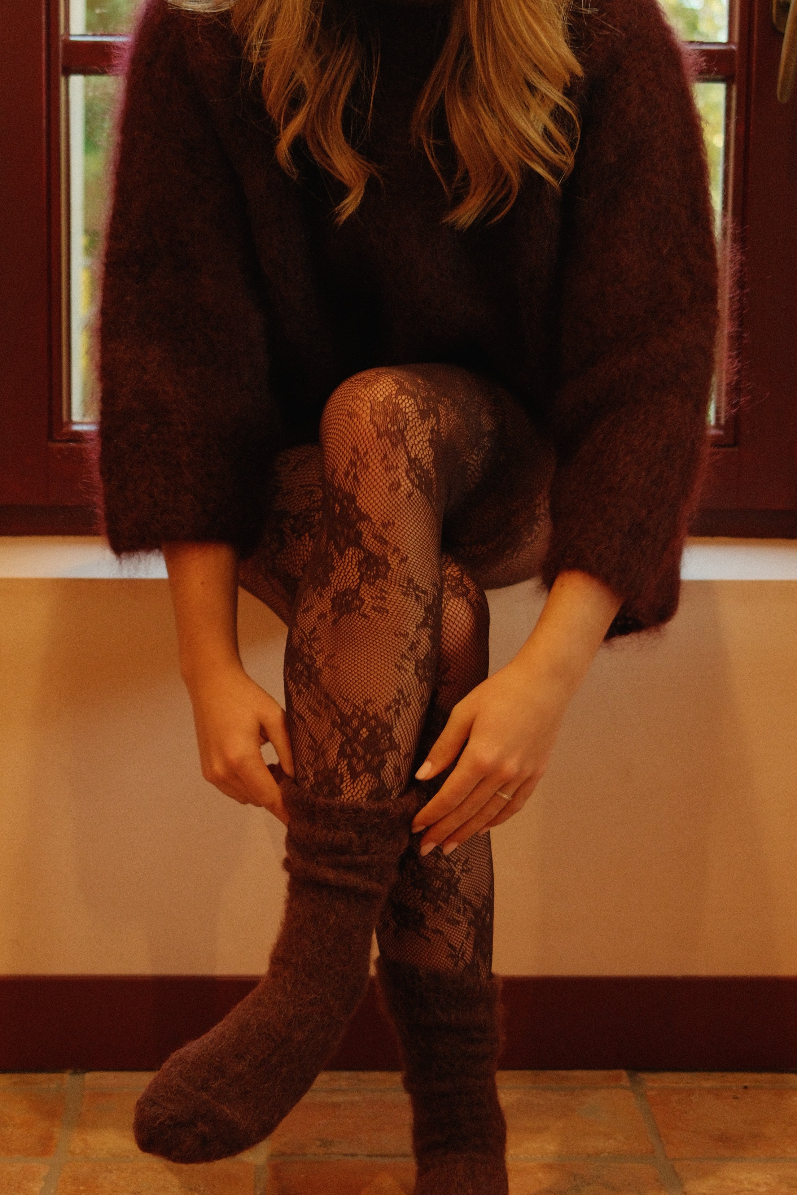 THE MOHAIR CLOUD KNIT BORDEAUX