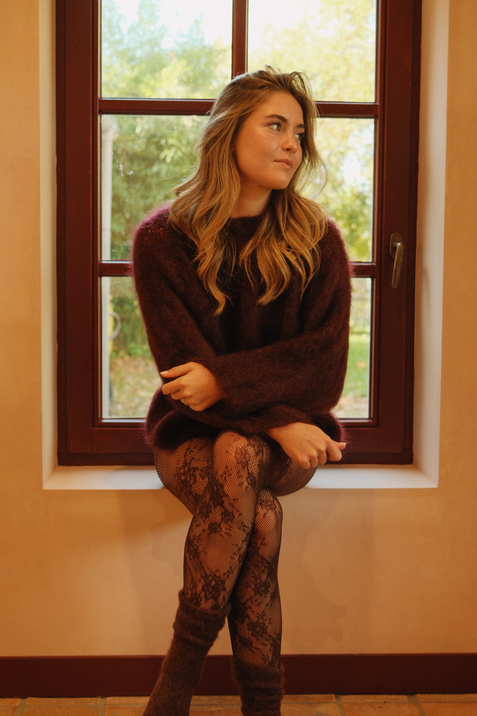 THE MOHAIR CLOUD KNIT BORDEAUX