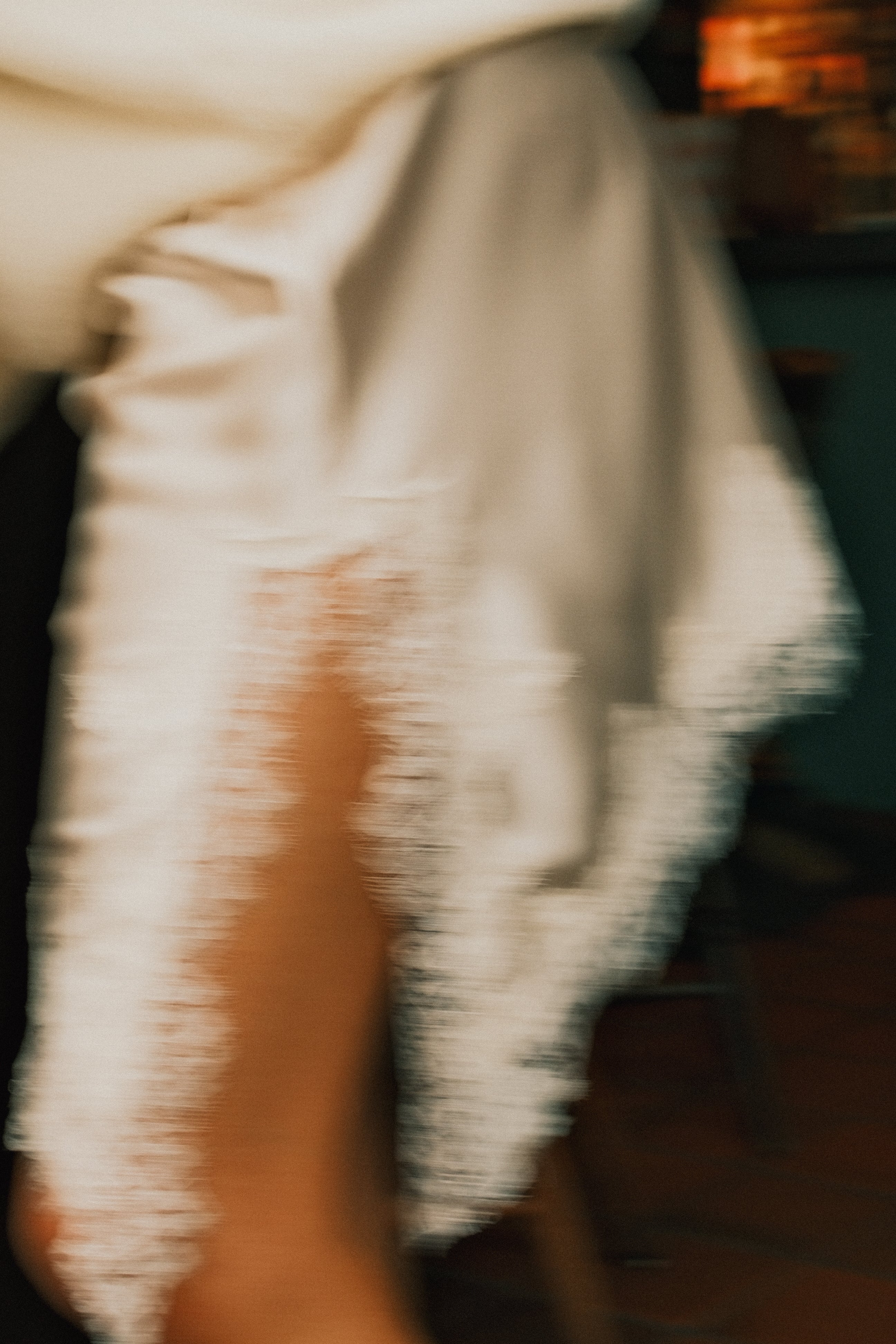 SATIN LACE DRESS ECRU