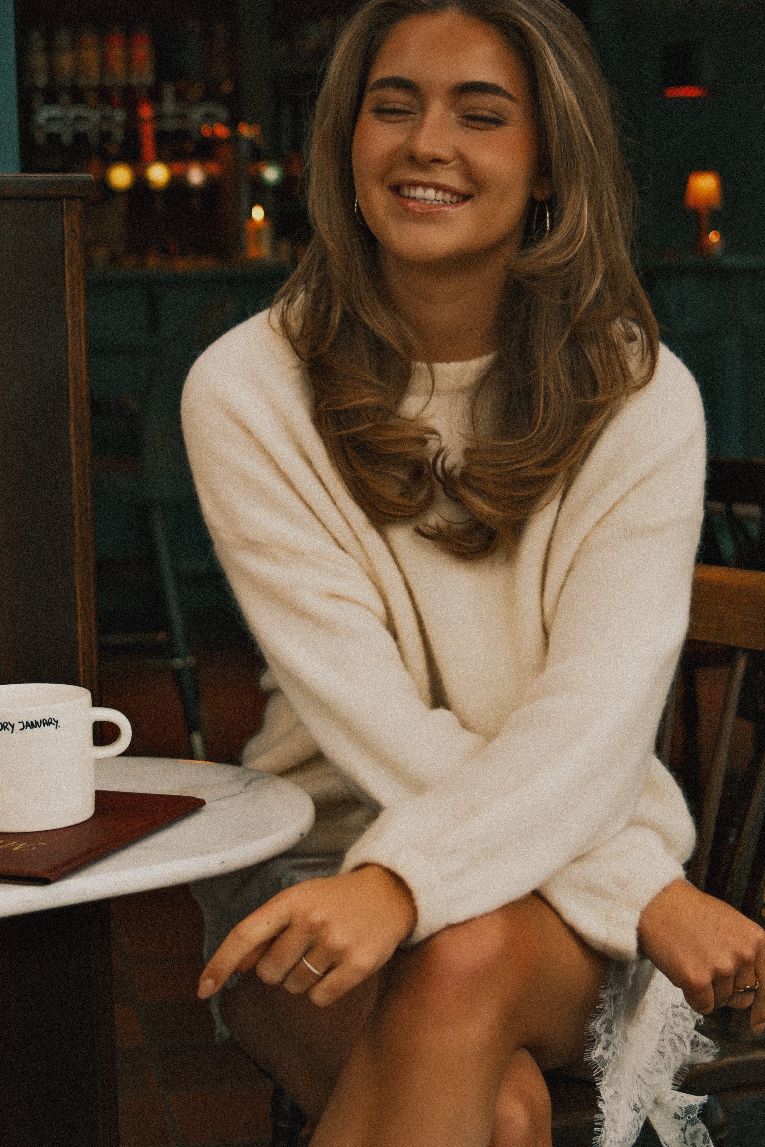 SATIN LACE DRESS ECRU