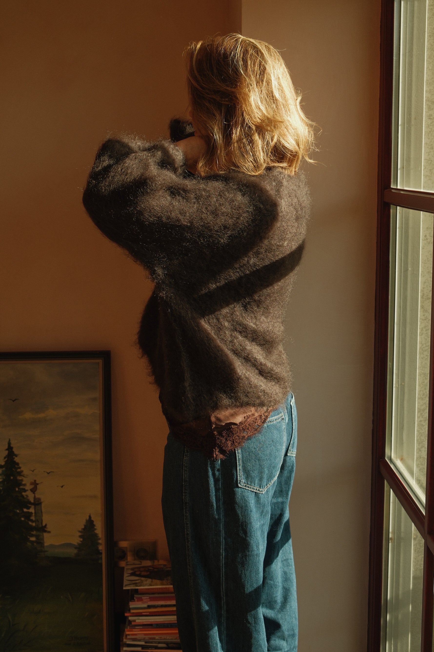 THE MOHAIR CLOUD KNIT CHOCOLATE