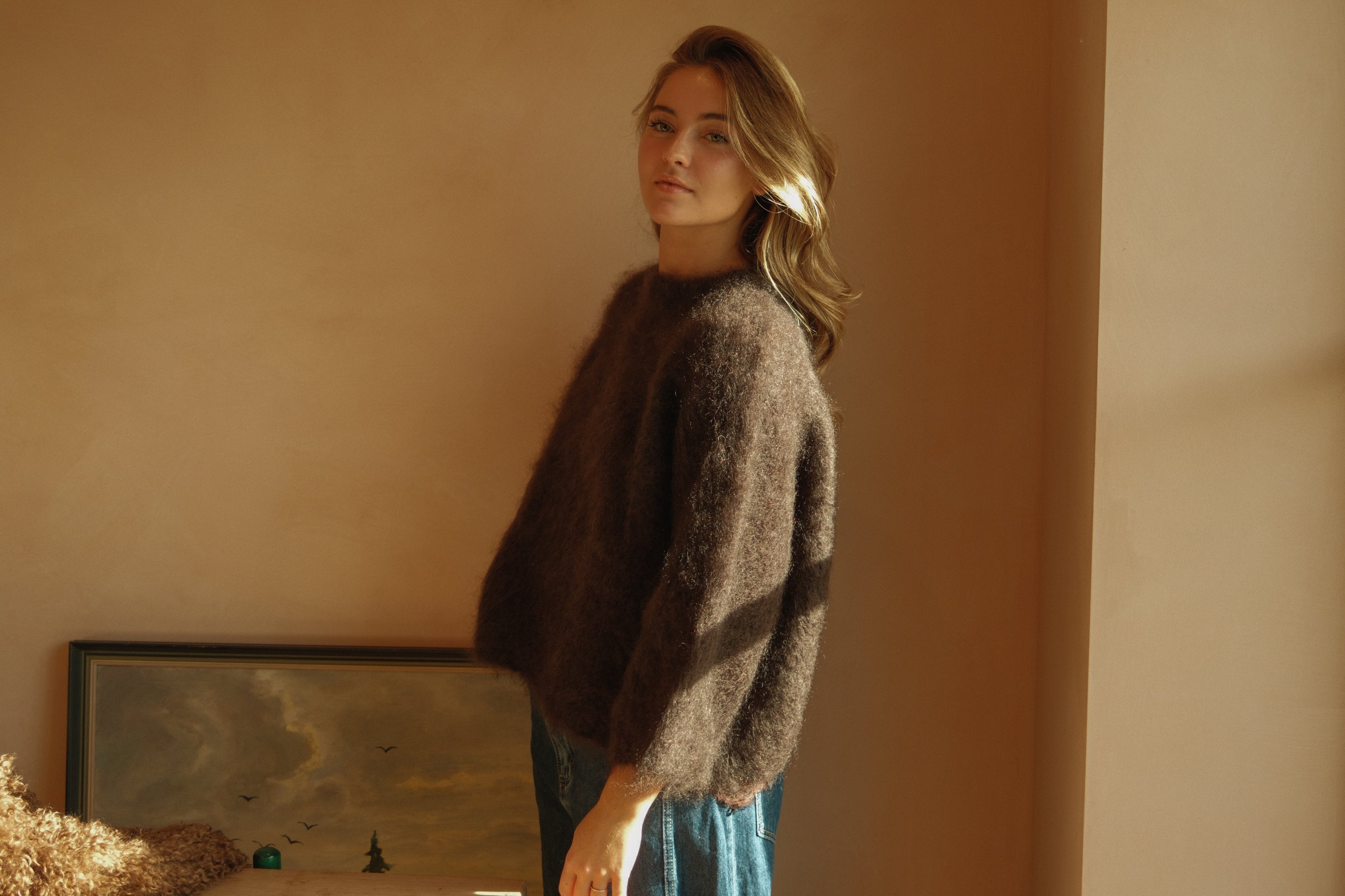 THE MOHAIR CLOUD KNIT CHOCOLATE