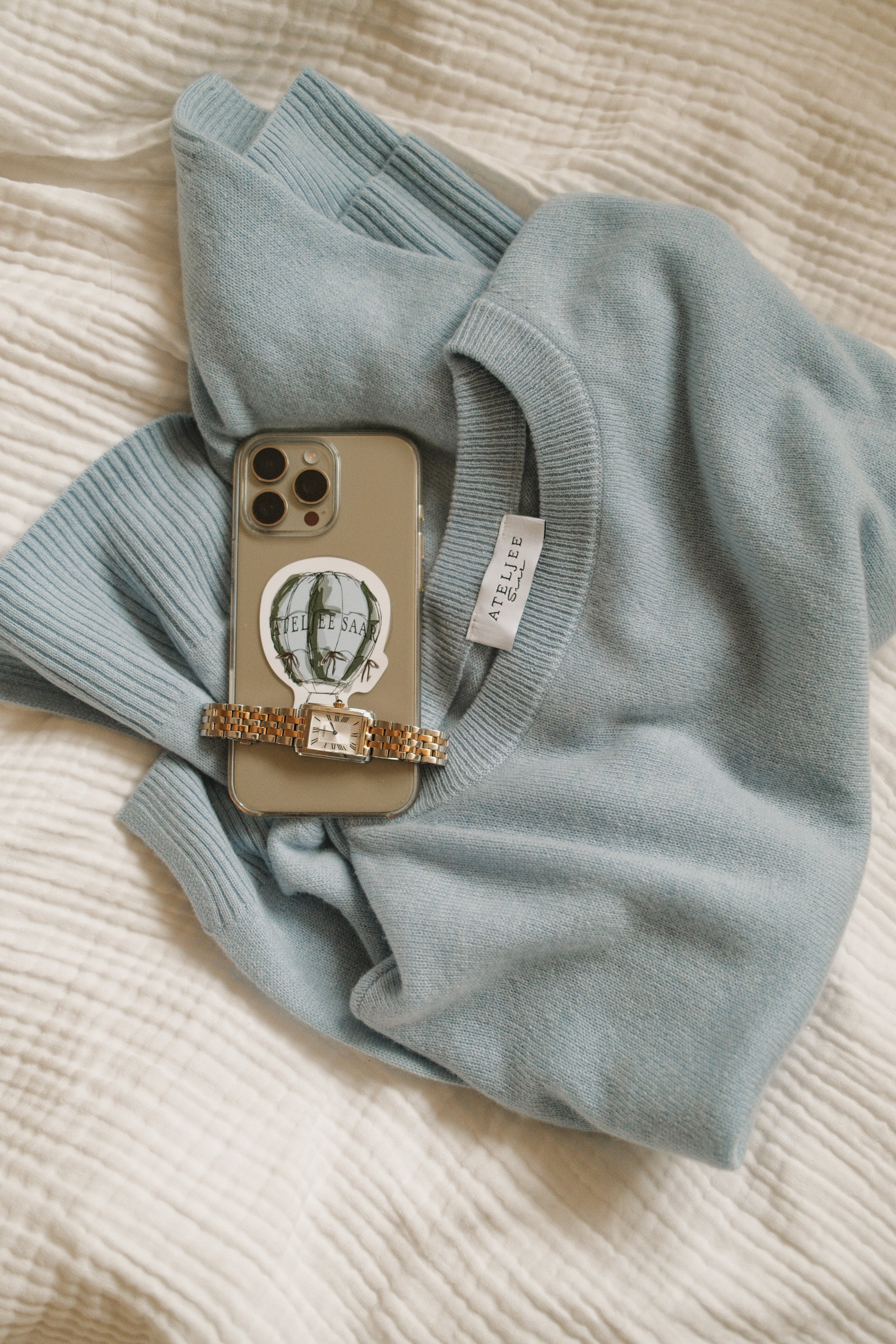 CASHMERE U.E.S. KNIT BABY BLUE