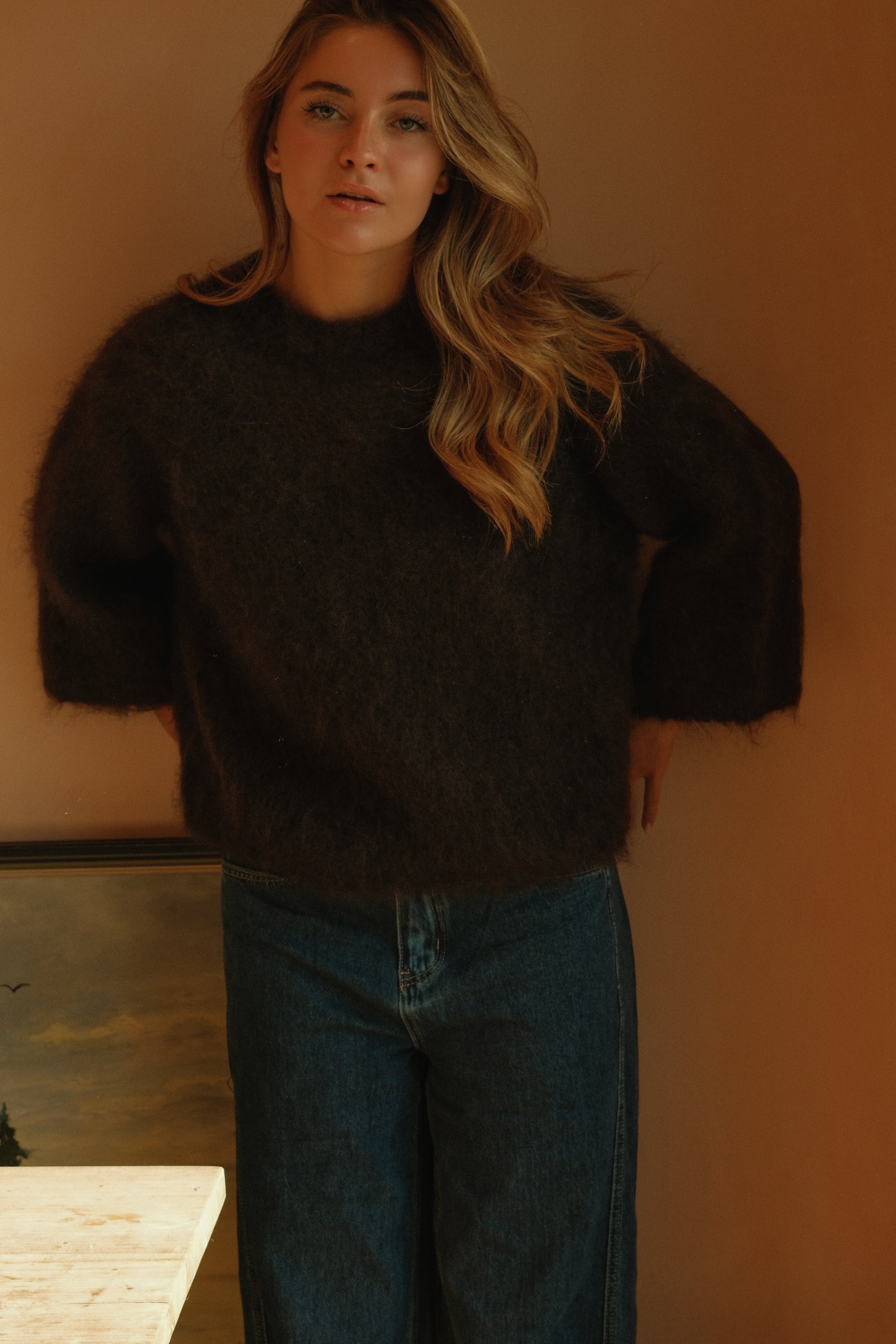 THE MOHAIR CLOUD KNIT CHOCOLATE