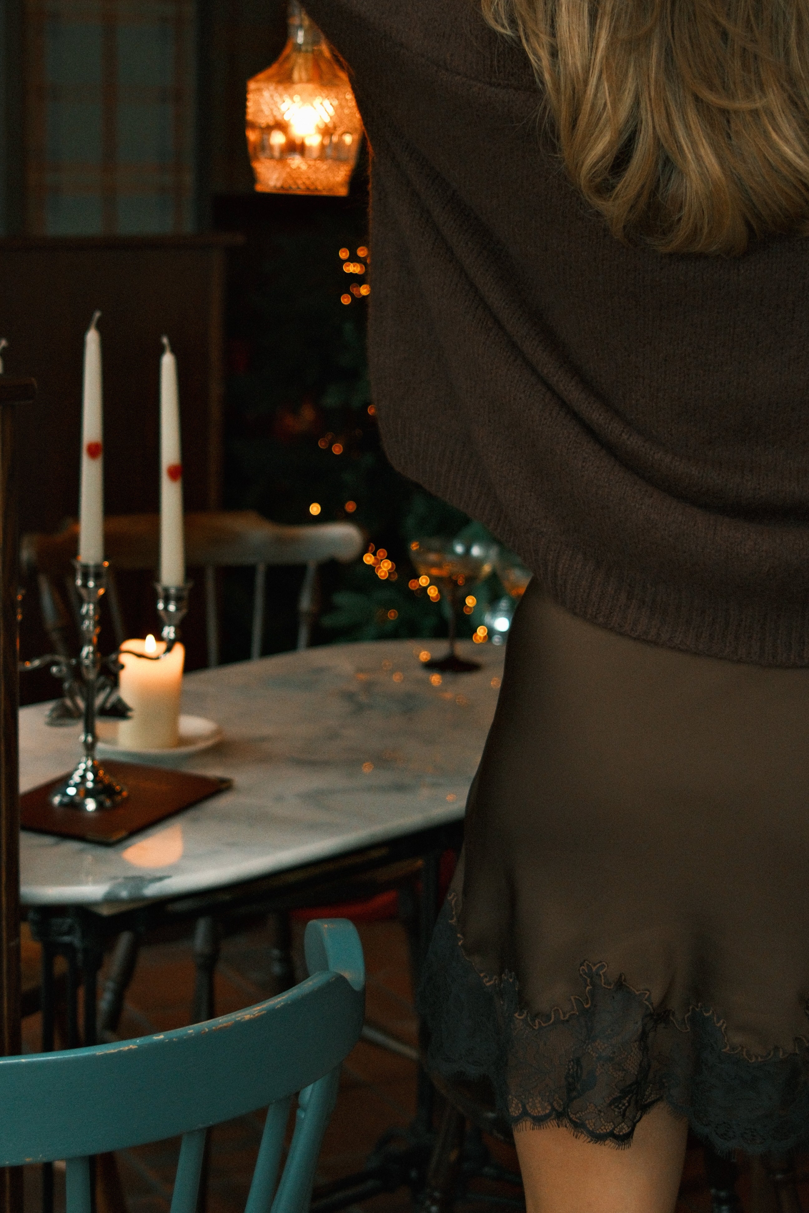 SATIN LACEY SKIRT CHOCO