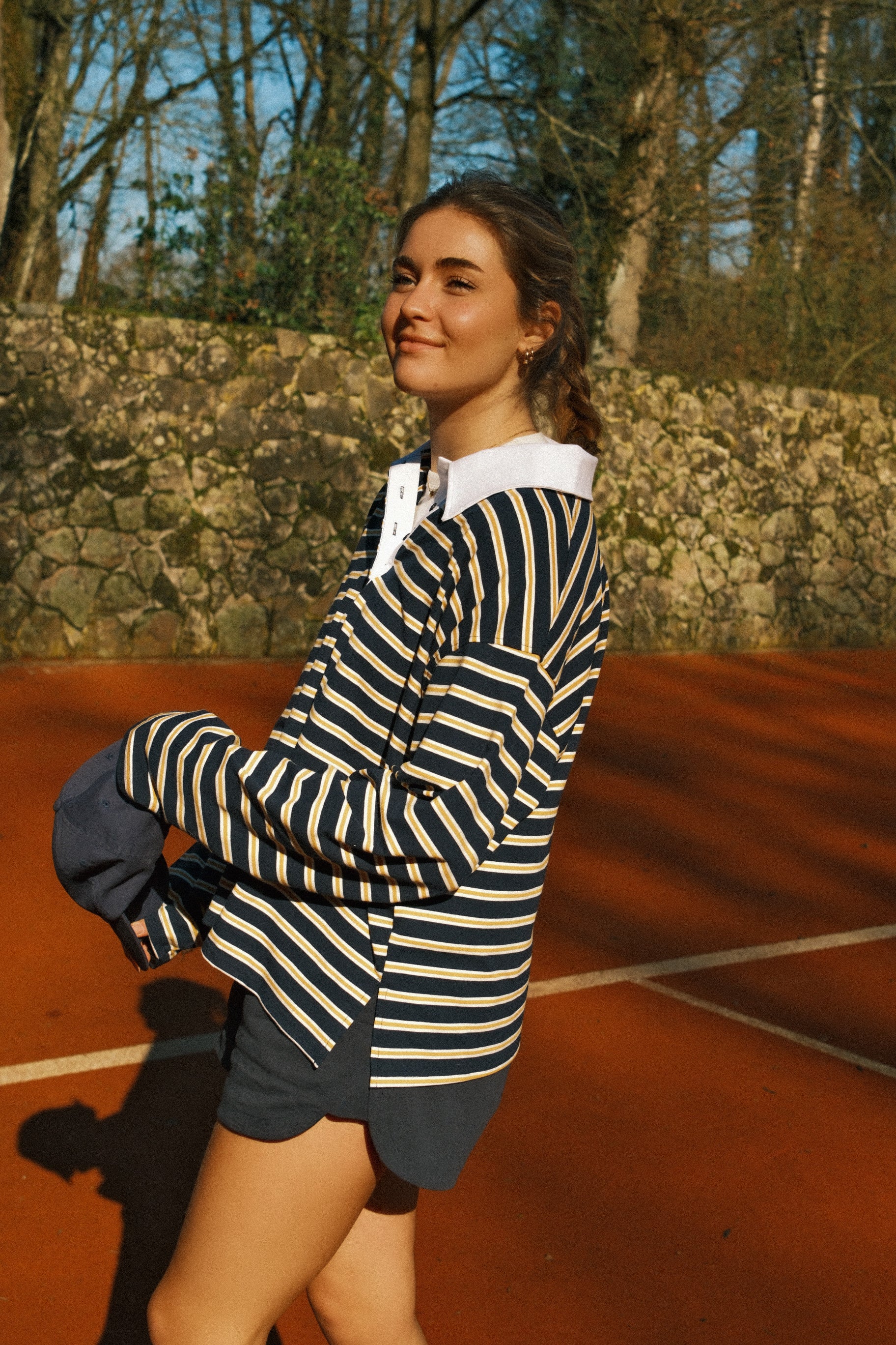 STRIPED HAILEY POLO NAVY