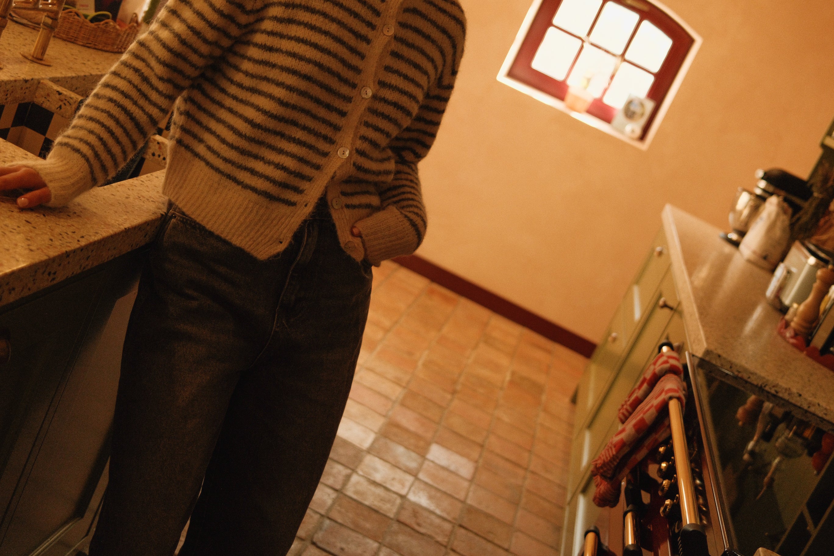 THE CHARLOTTE CARDIGAN STRIPED GREY