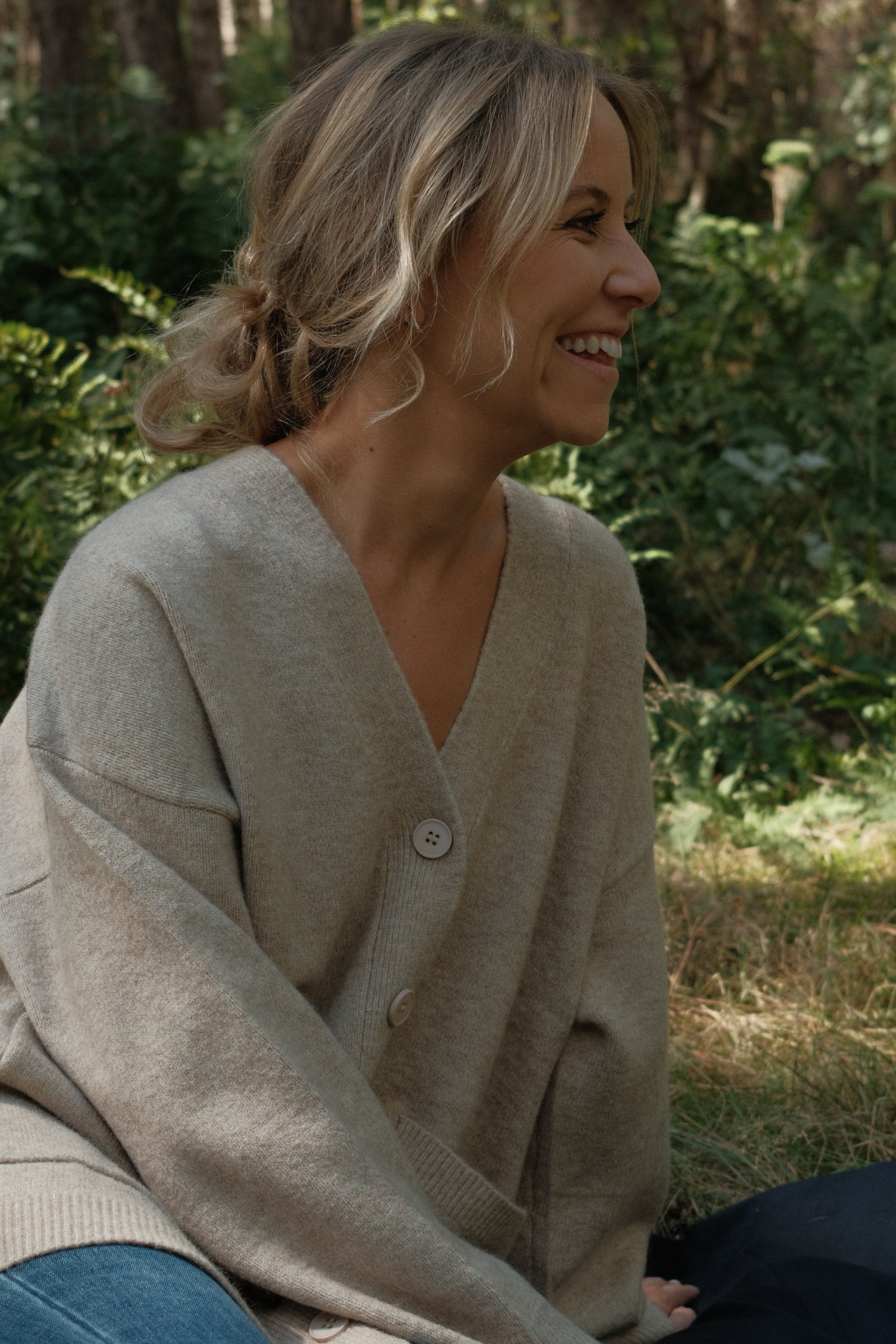 TAUPE CARDIGAN OVERSIZED