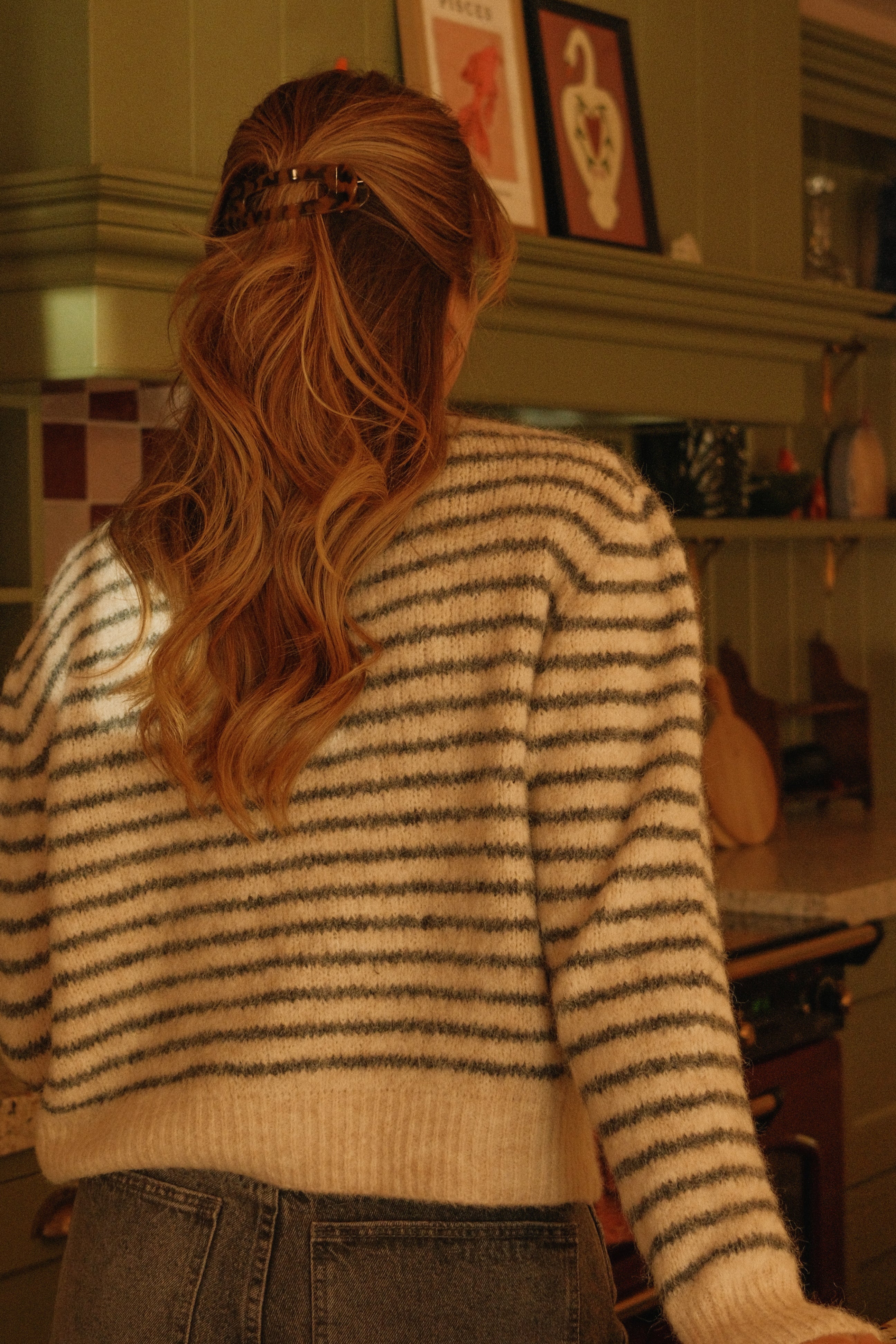 THE CHARLOTTE CARDIGAN STRIPED GREY