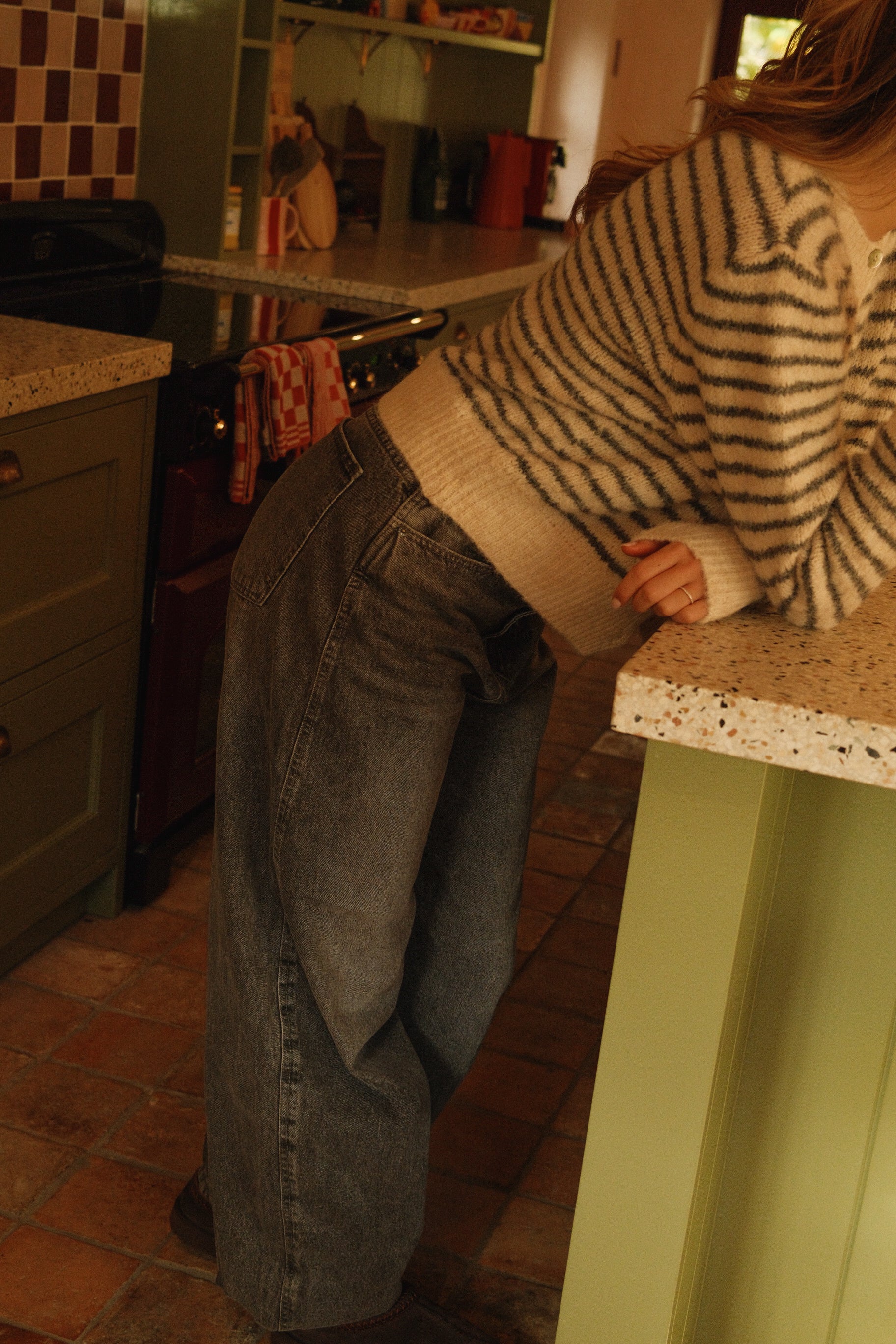 THE CHARLOTTE CARDIGAN STRIPED GREY