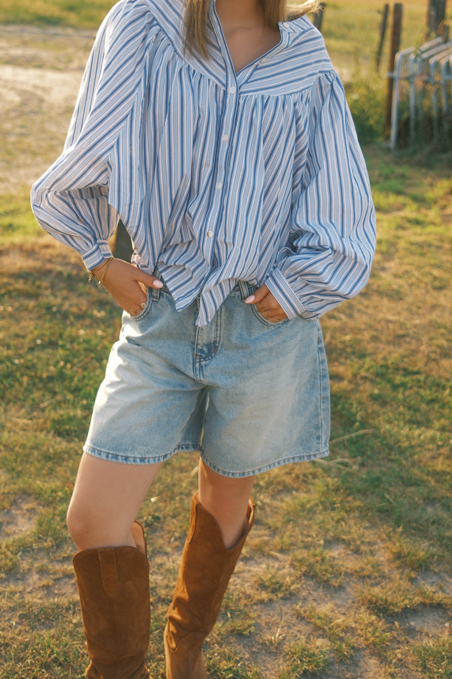 STRIPED CLARA SHIRT BLUE