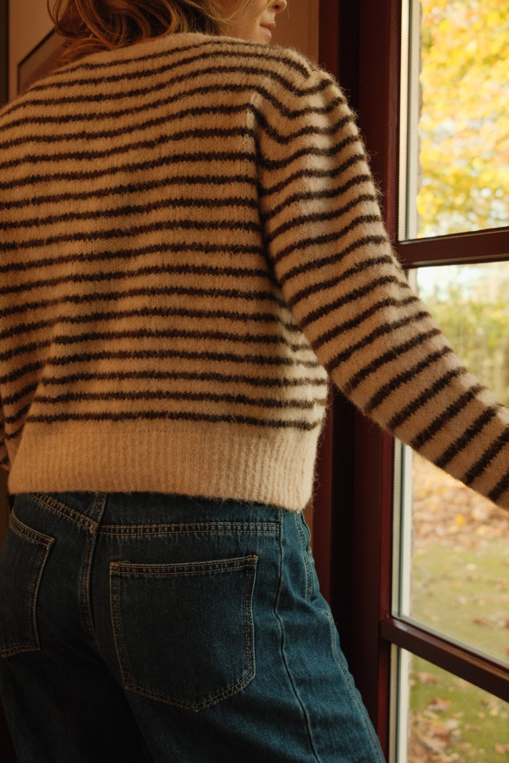 THE CHARLOTTE CARDIGAN STRIPED CHOCO