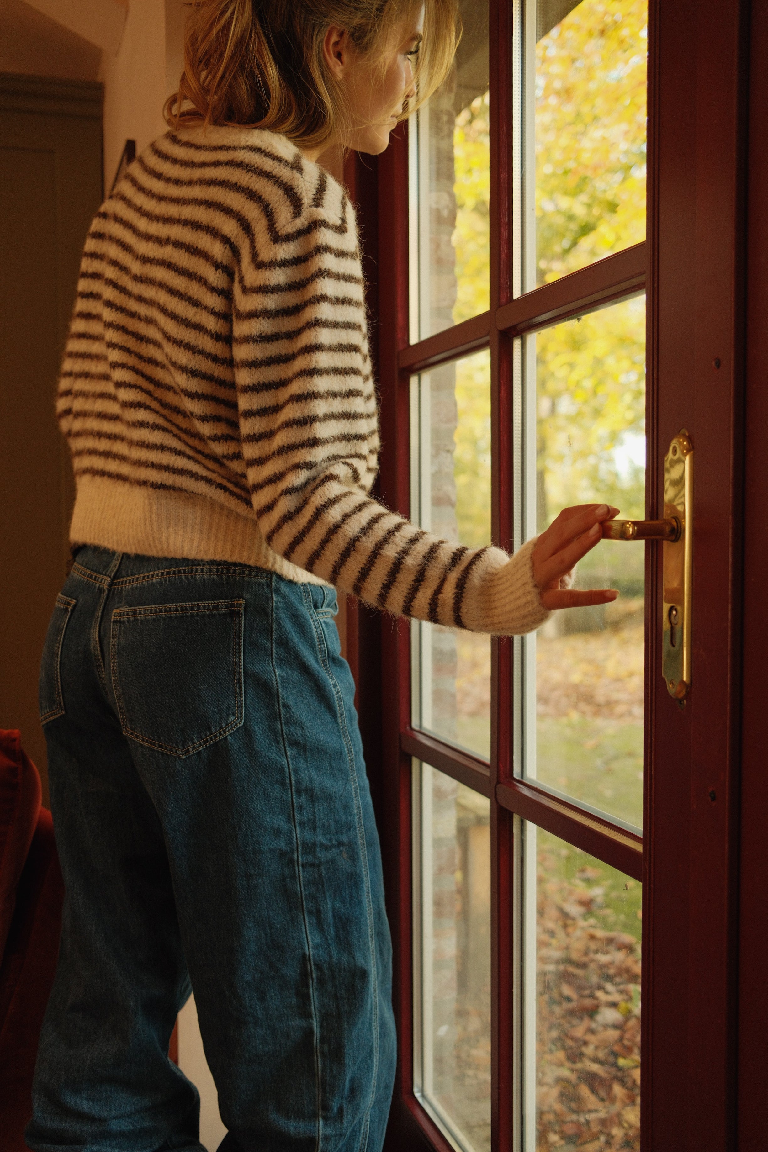 THE CHARLOTTE CARDIGAN STRIPED CHOCO