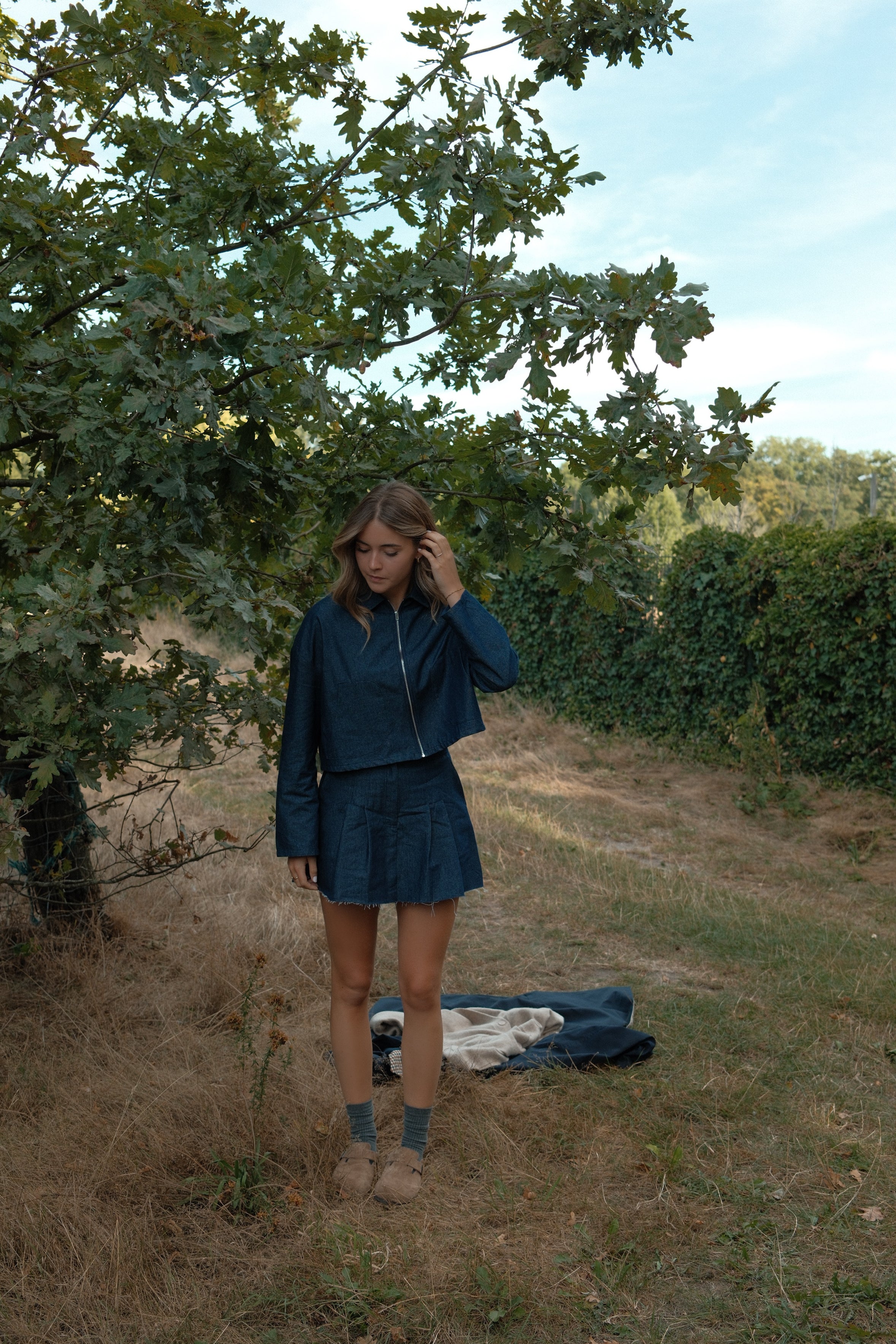 SKIRT & JACKET DENIM SET