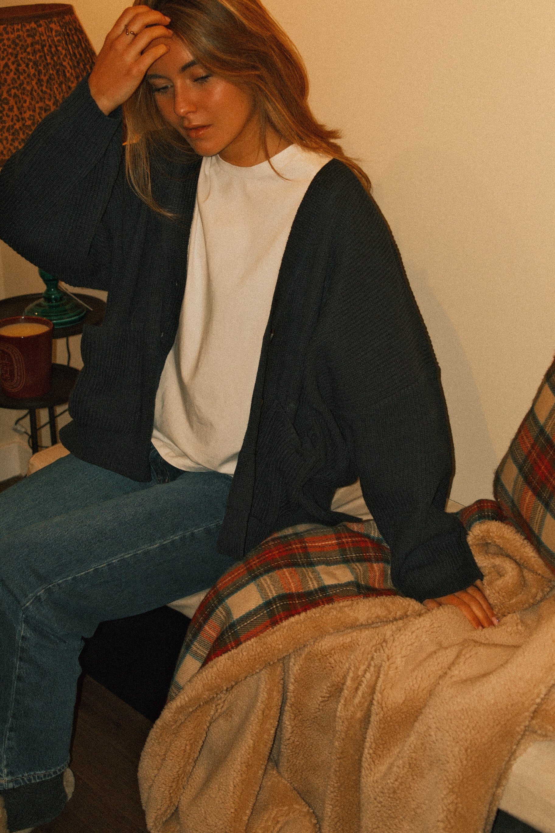 OVERSIZED LAUREN CARDIGAN NAVY