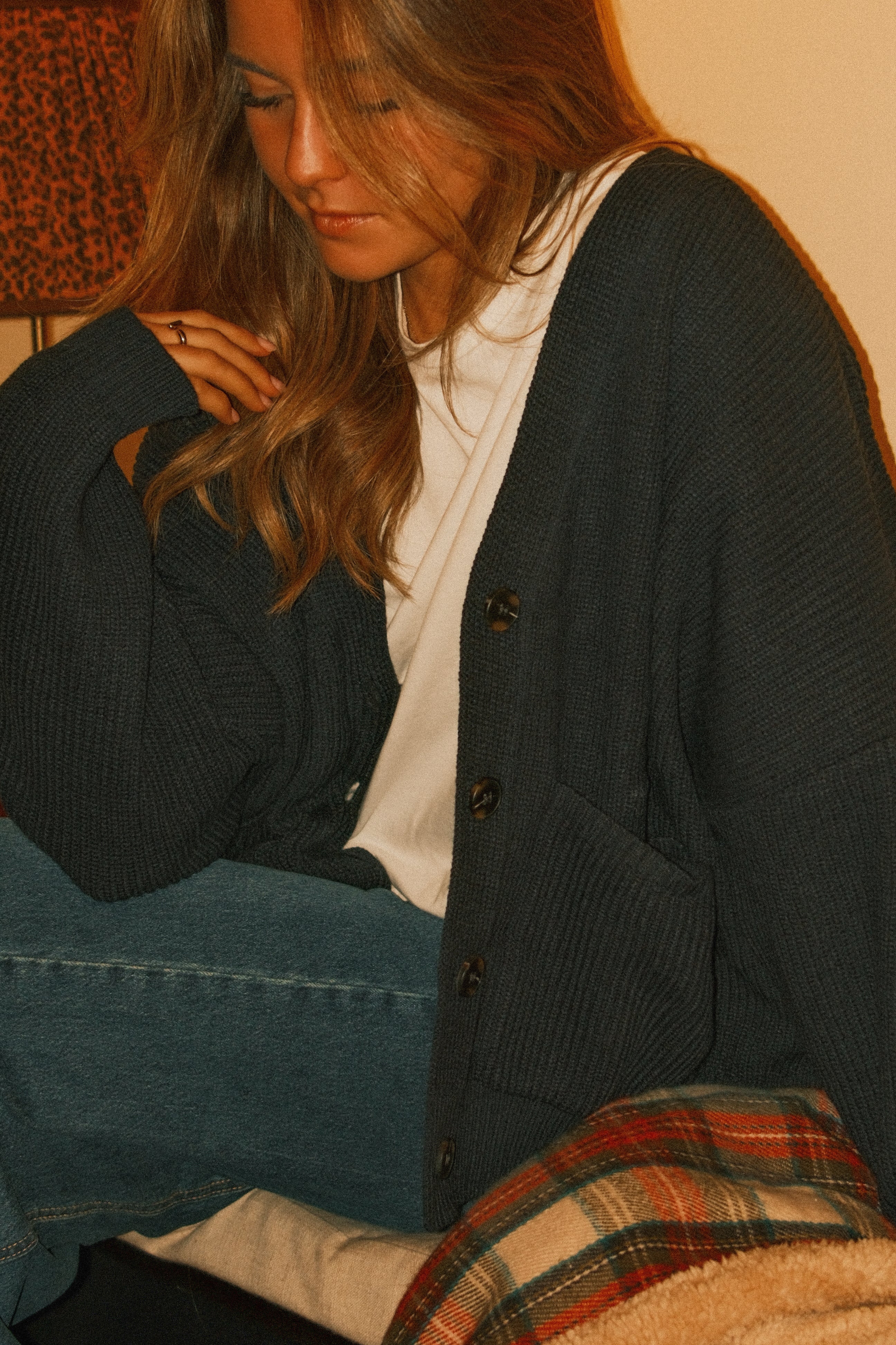 OVERSIZED LAUREN CARDIGAN NAVY