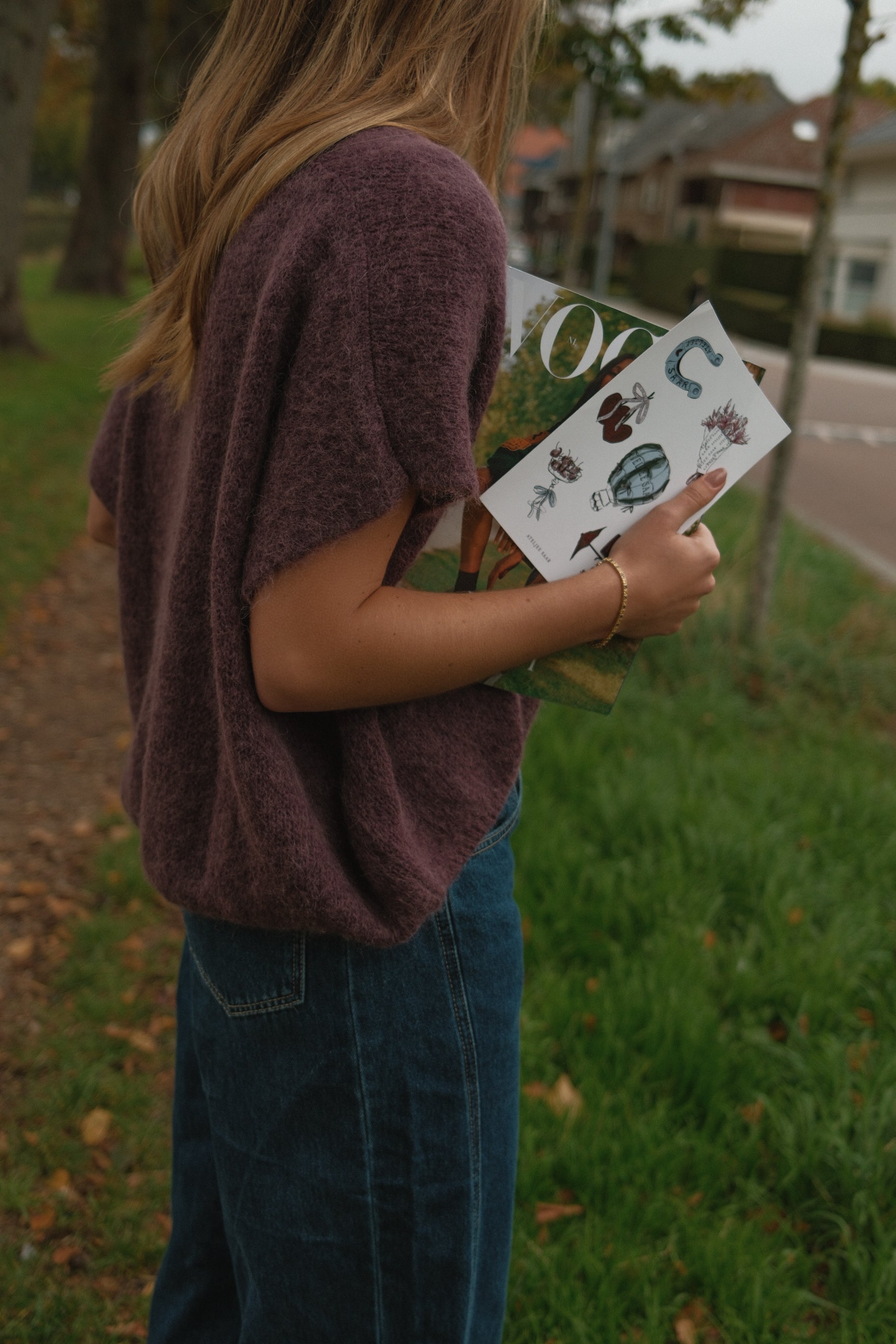 OVERSIZED ALPACA SPENCER AUBERGINE